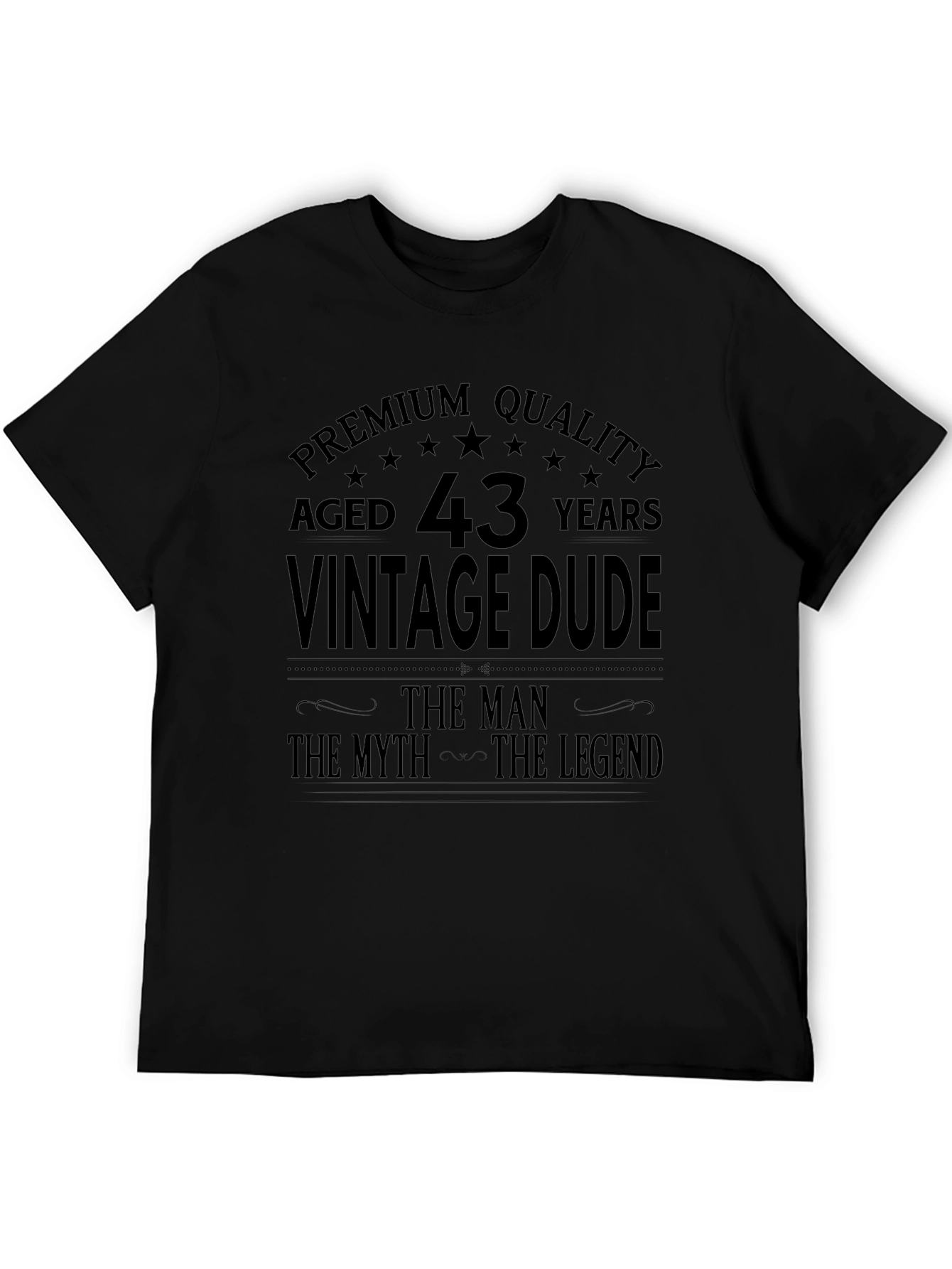 Black Vintage Dude 43 Years Premium T-Shirt view 5
