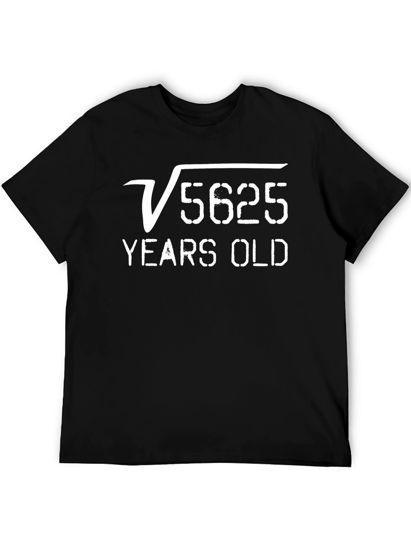 Black Square Root 5625 75 Years Old Funny Math T-Shirt view 5