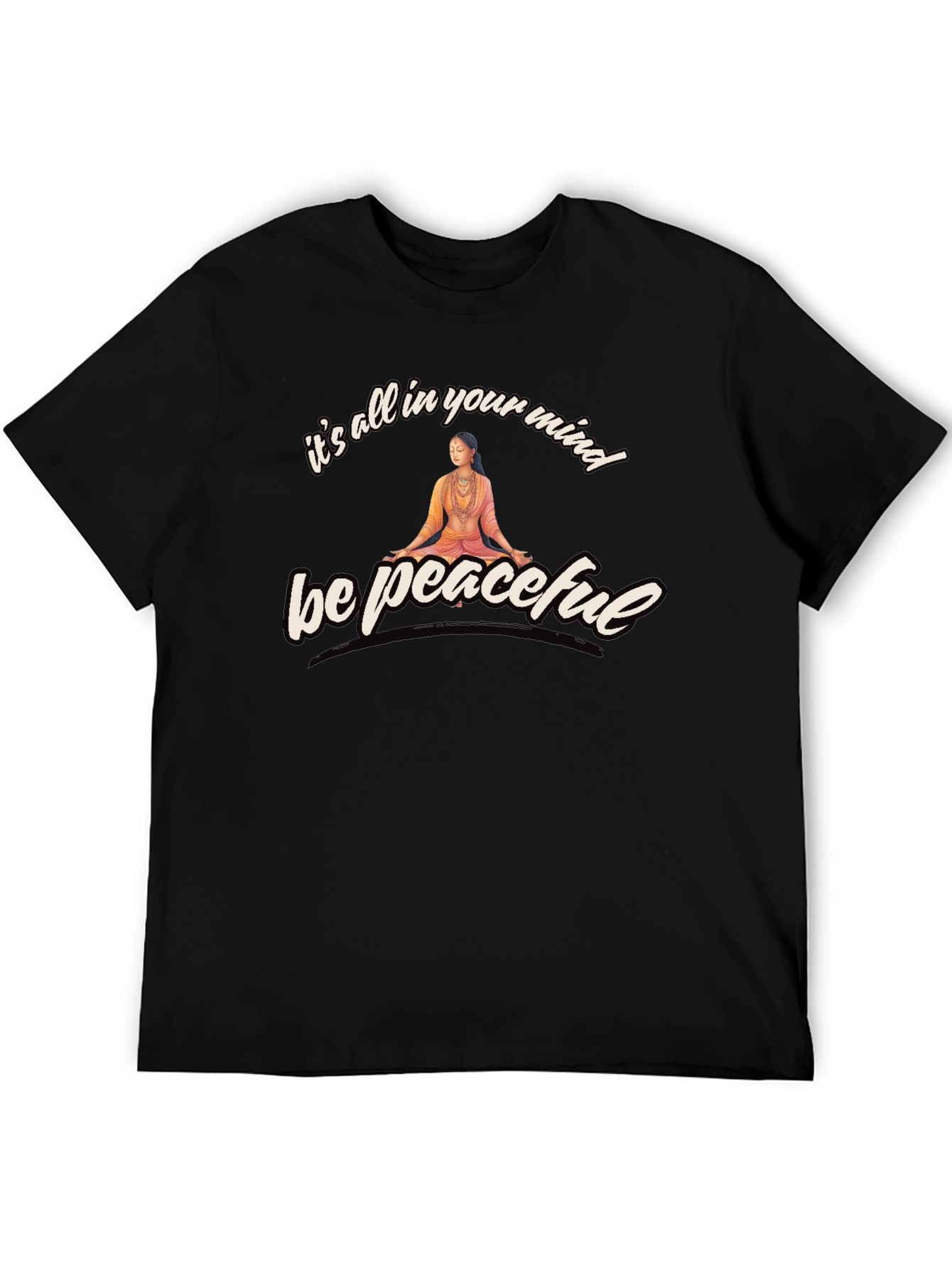 Black Be Peaceful Mind T-Shirt view 5