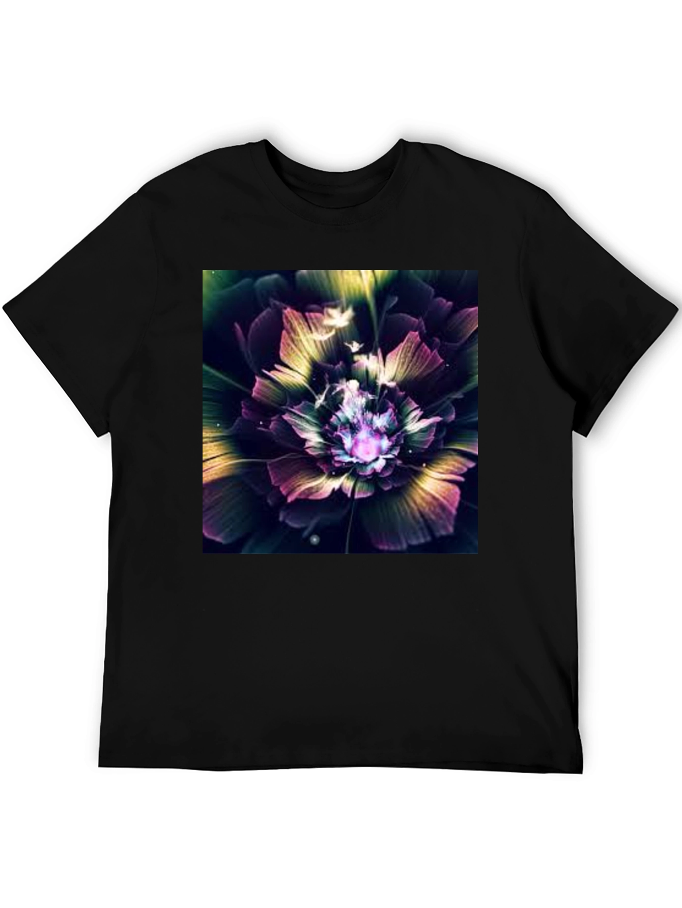Black Floral Fantasy Black Tee view 5