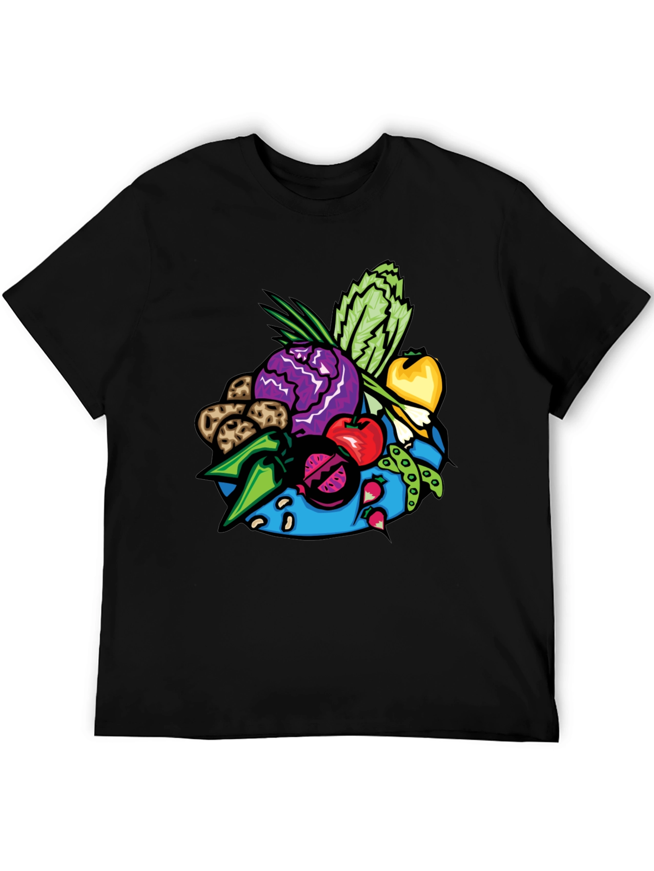 Vibrant Vegetable Patch Graphic Tee - Black - 5