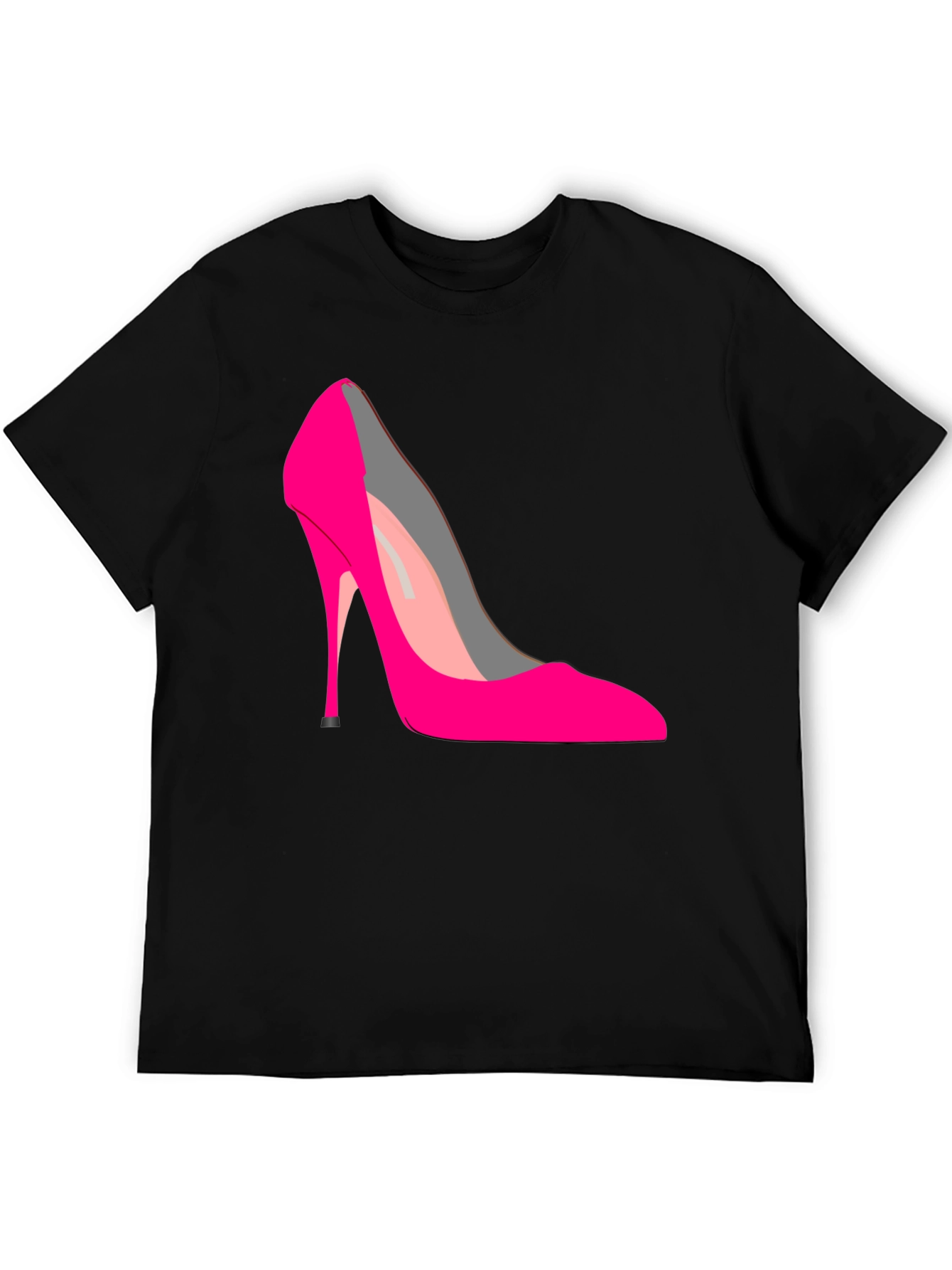 Black Hot Pink High Heel Graphic Tee view 5