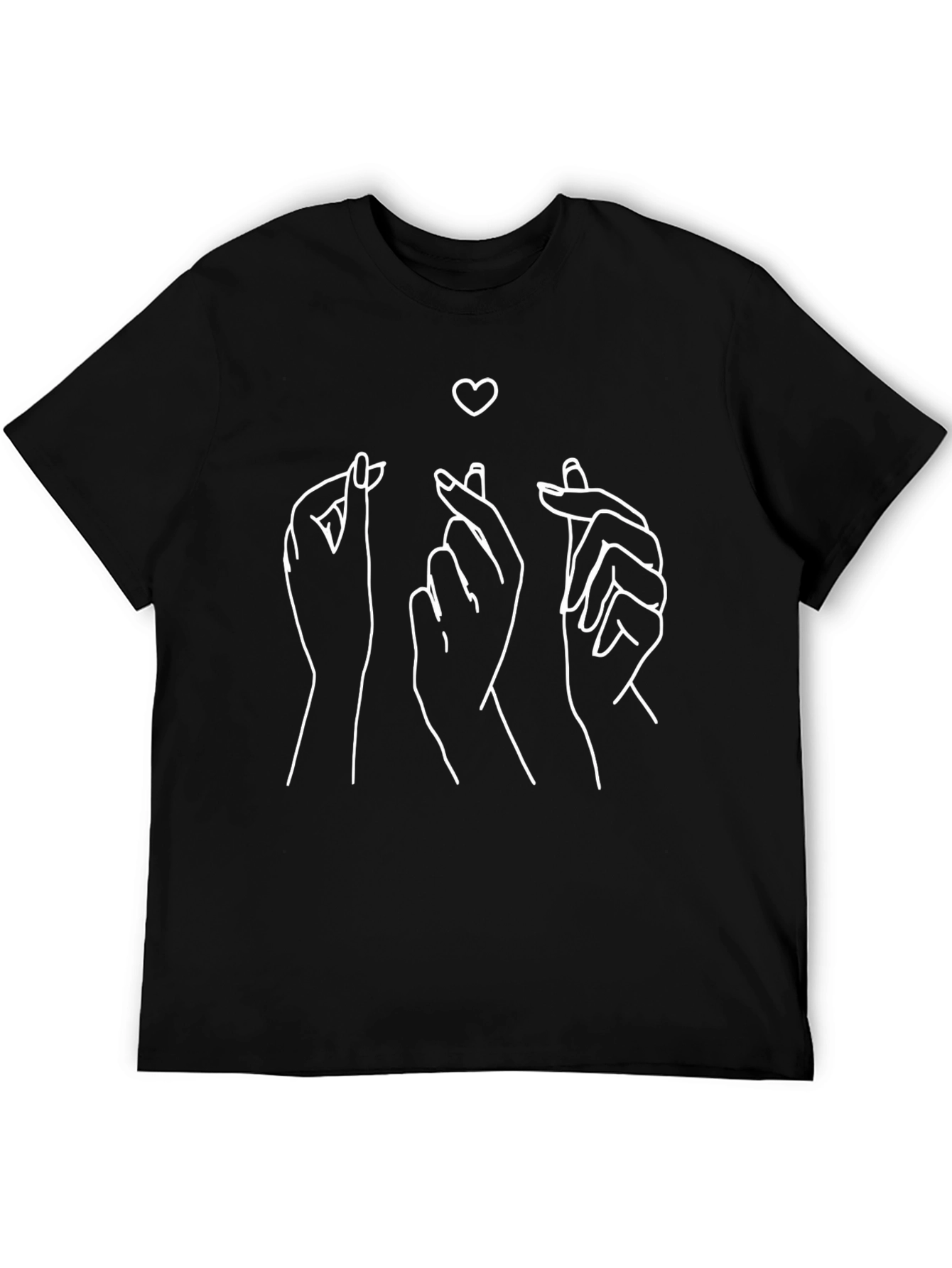 Black Love Sign Hands Graphic Tee - Black view 5