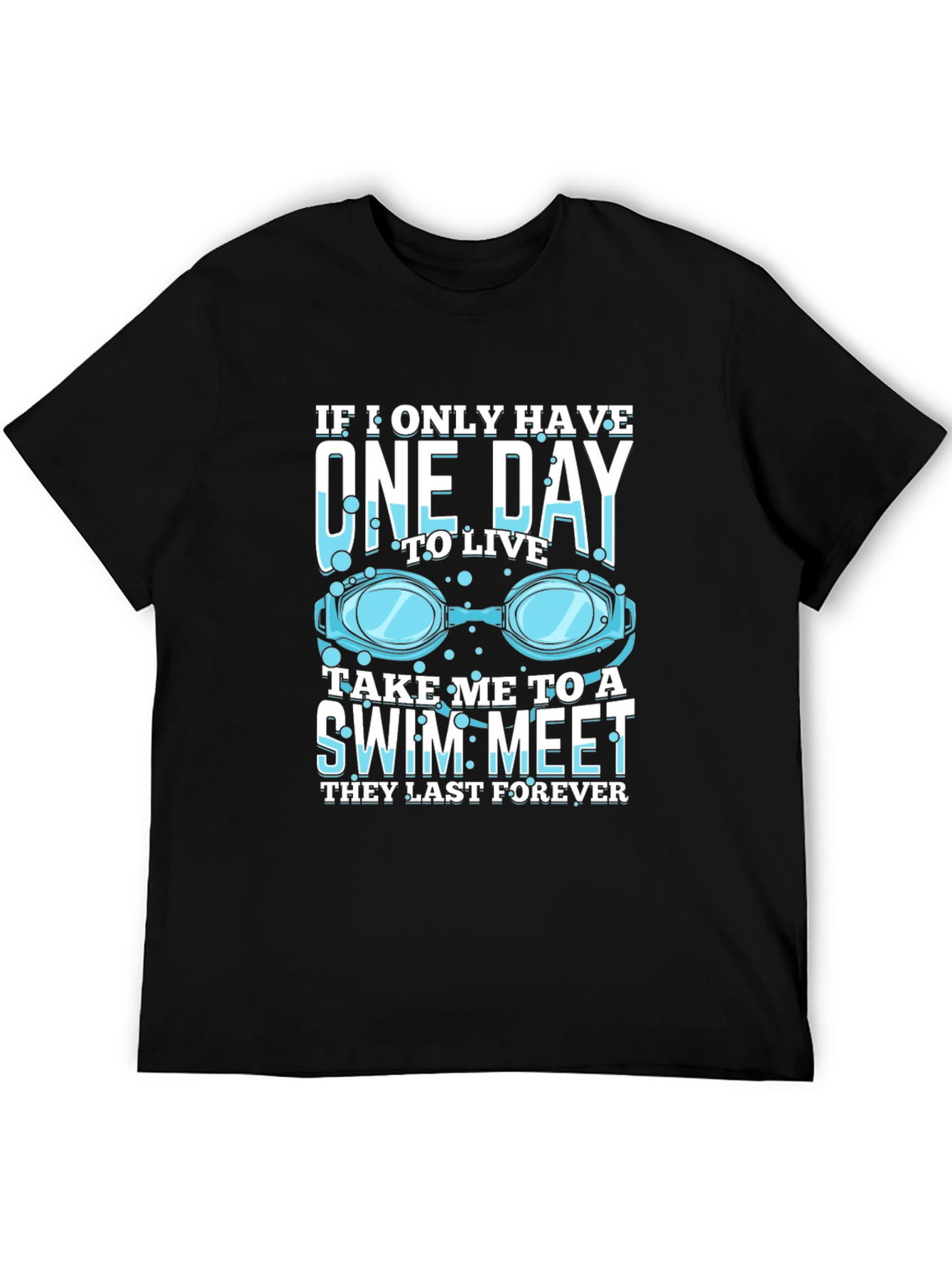 Black Swim Meet T-Shirt - One Day to Live view 5