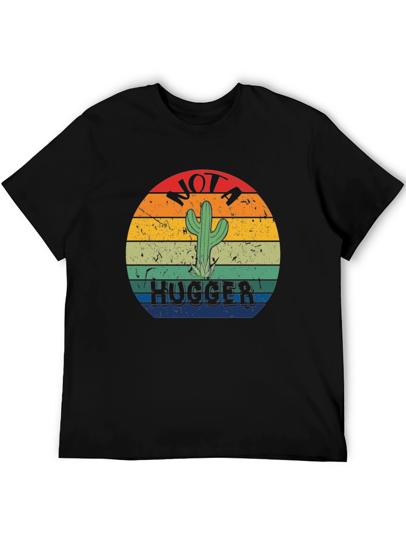Black Not A Hugger Cactus Graphic Tee view 5