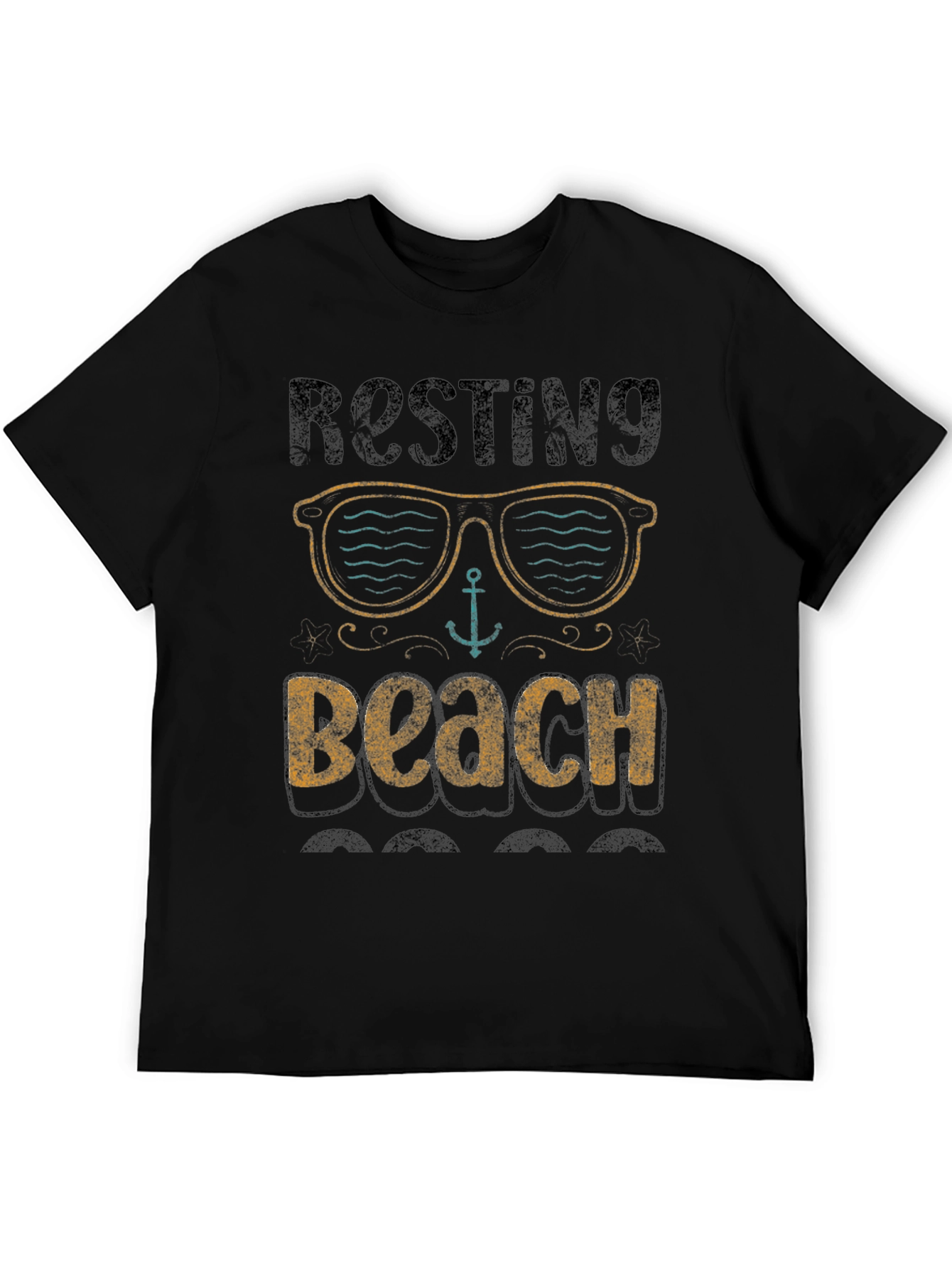 Black Resting Beach T-Shirt - Relaxed Fit view 5