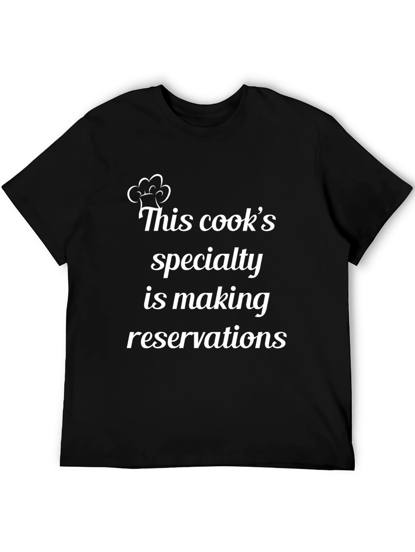 Black Funny Chef Reservation T-Shirt view 5