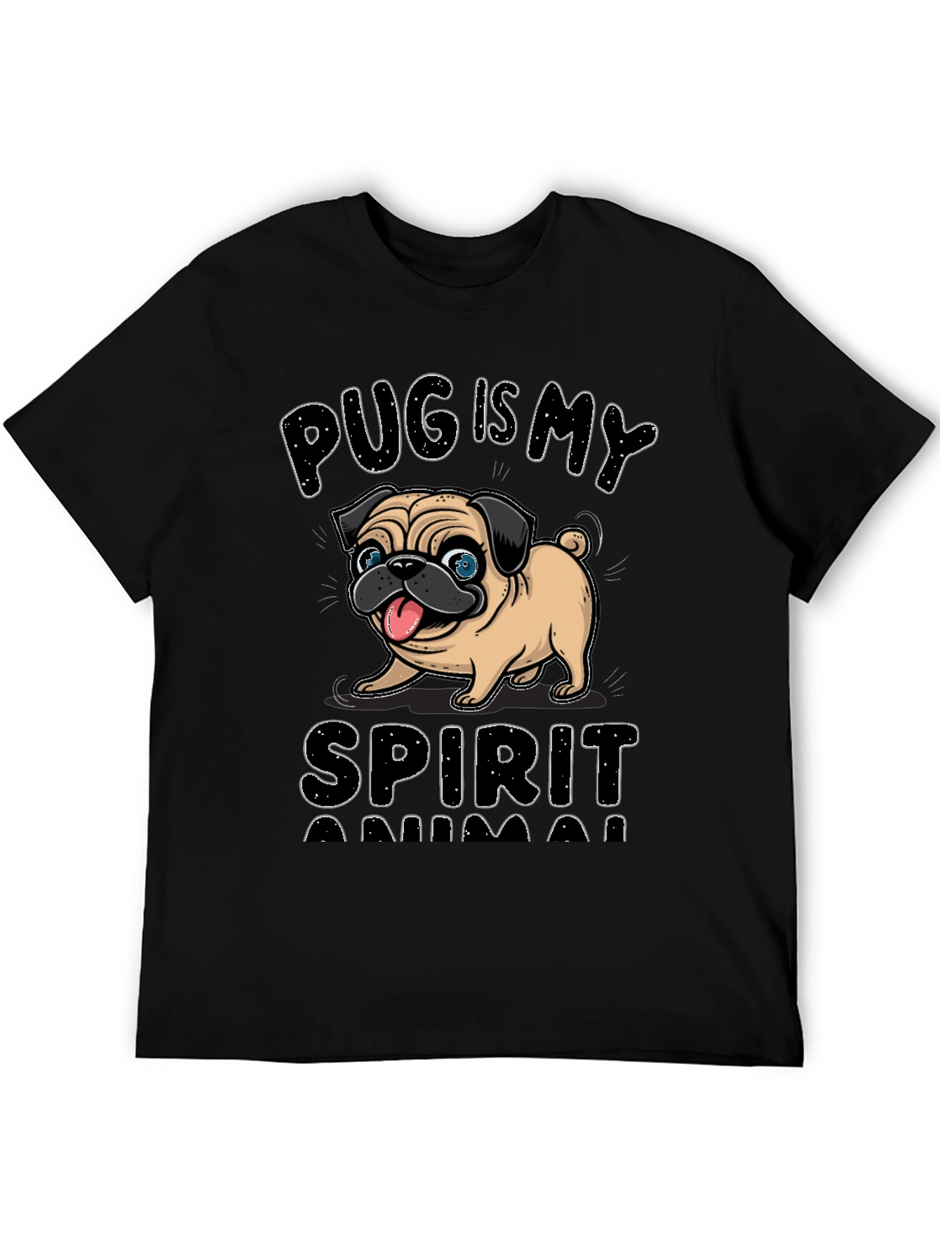 Black Pug is My Spirit Animal Graphic Tee view 5