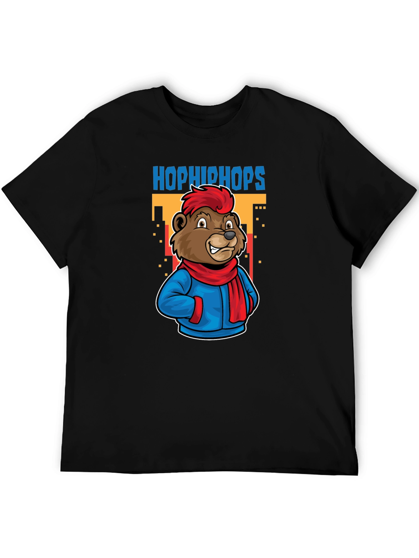 Black Hop Hip Hops Bear T-Shirt - Urban Cartoon Style view 5