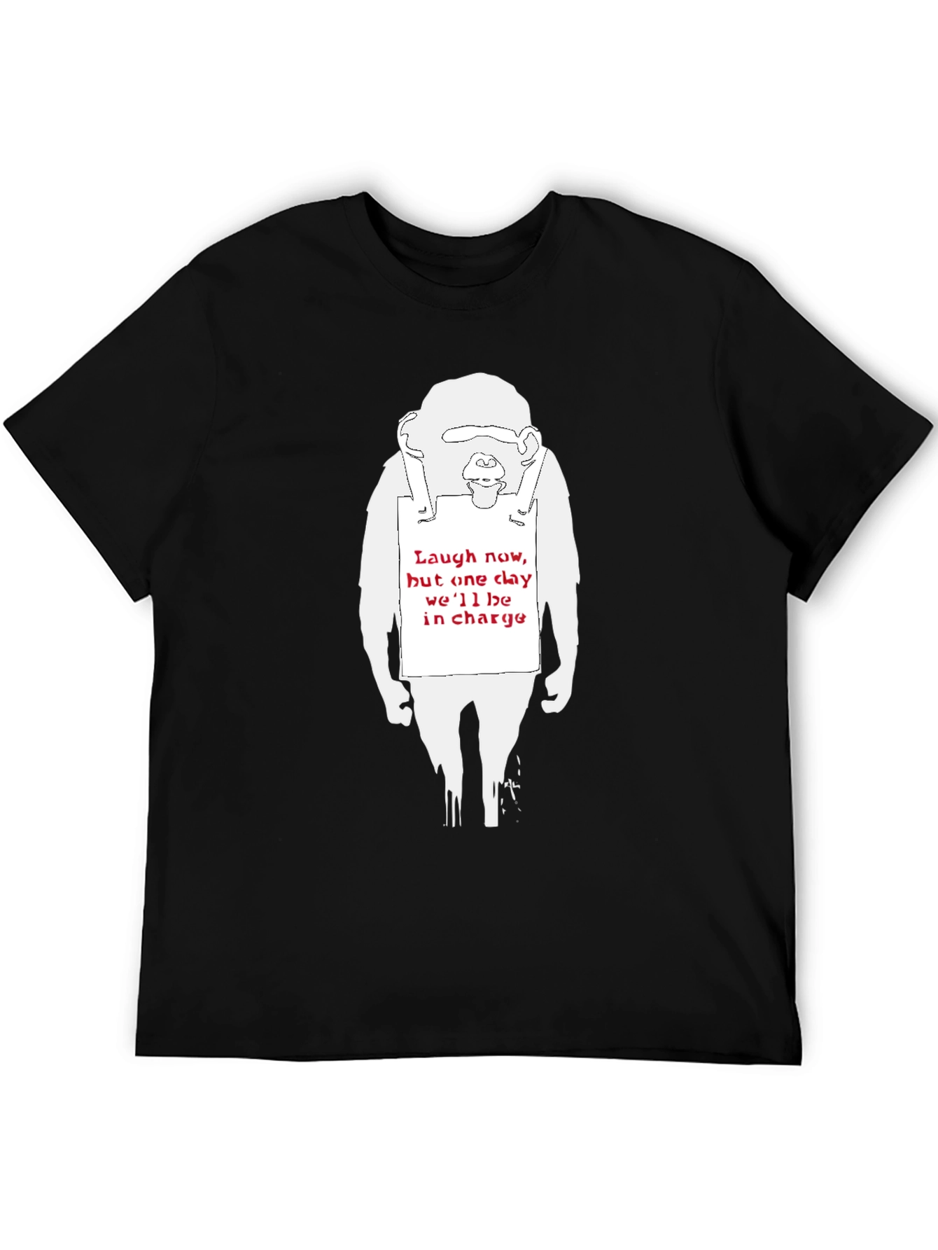 Black Banksy Monkey T-Shirt - Laugh Now view 5