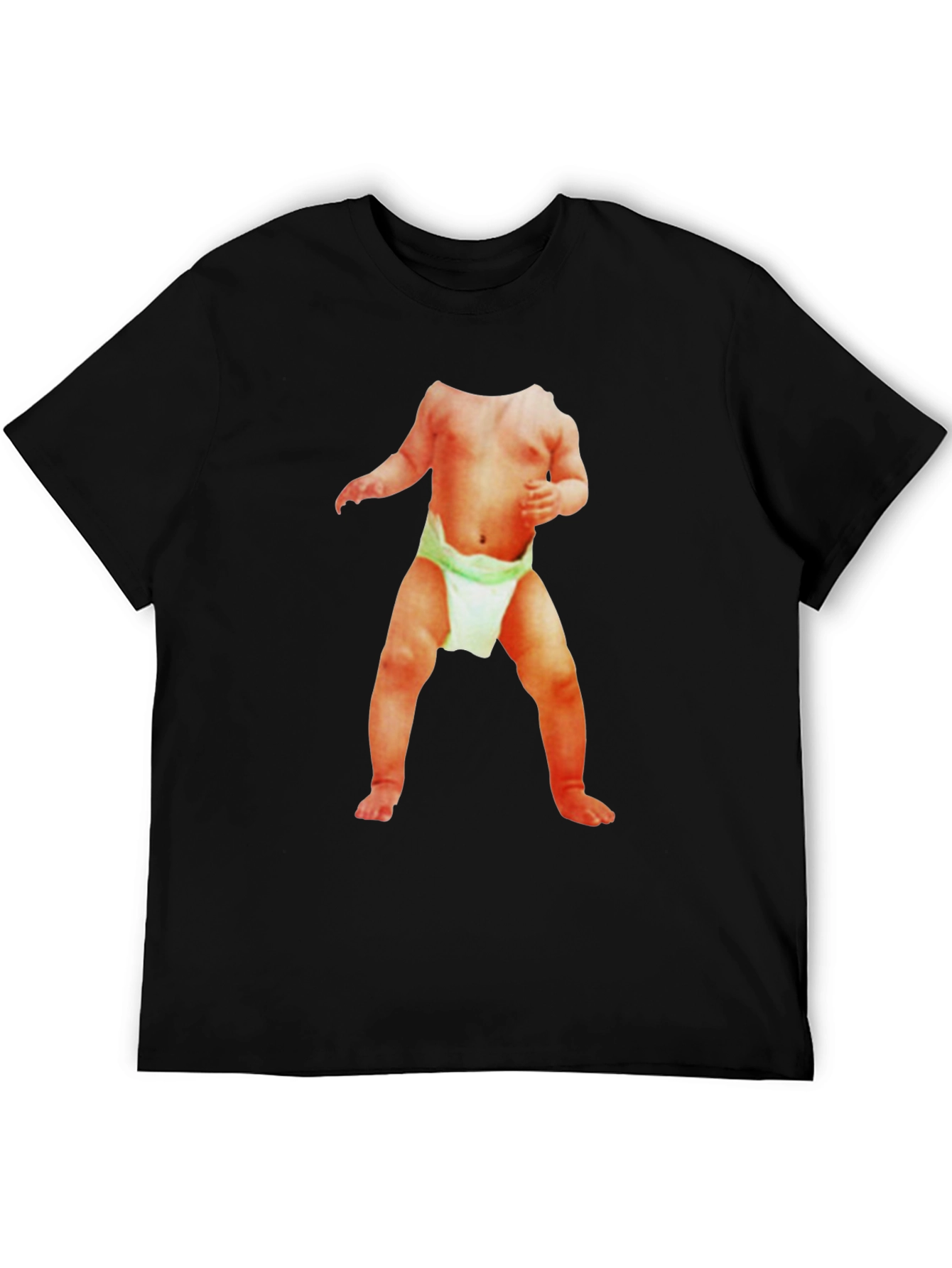 Black Black T-Shirt with Baby Image view 5