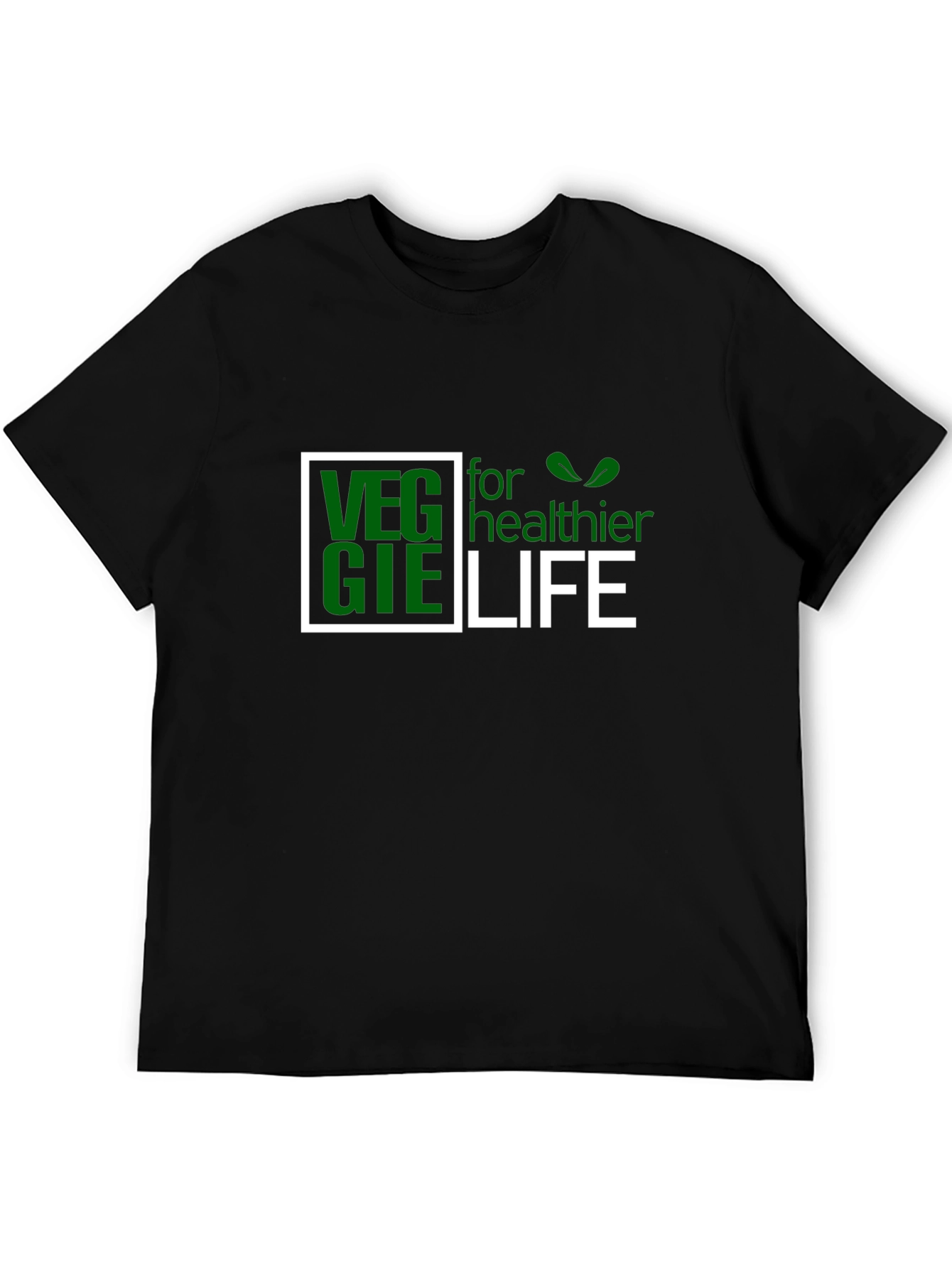 Black Veggie for Healthier Life Black T-Shirt view 5