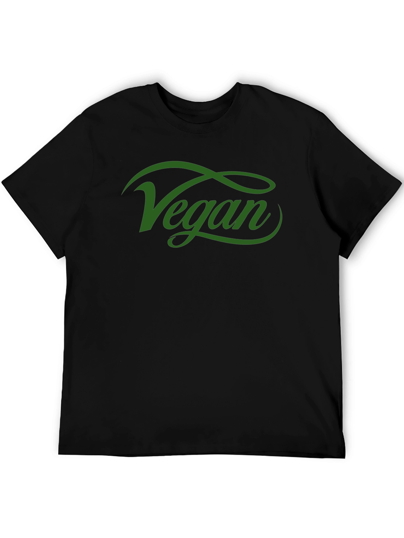 Black Vegan Script Tee - Stylish Black T-Shirt view 5