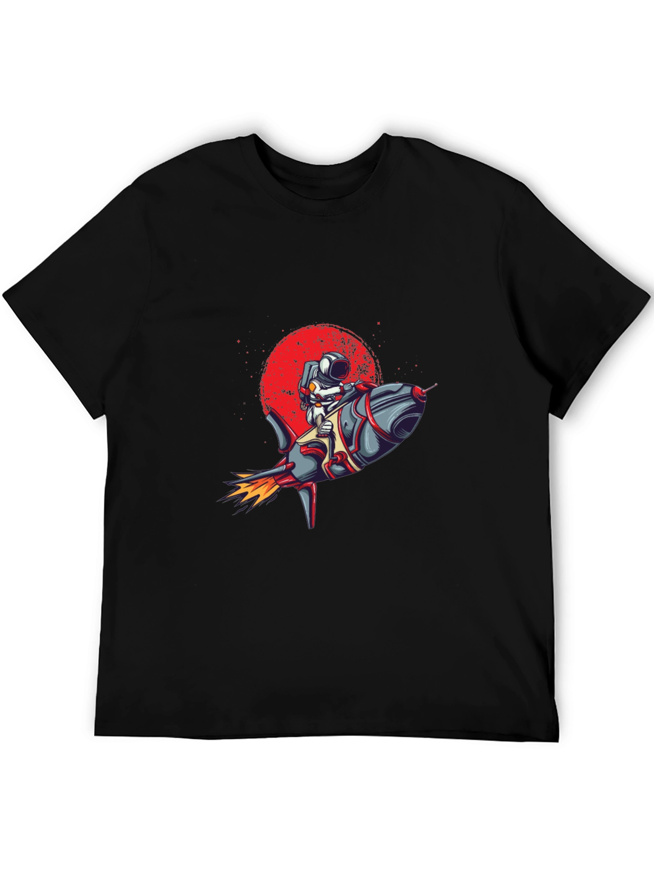 Black Astronaut Rocket Graphic Tee - Space Adventure T-Shirt view 5