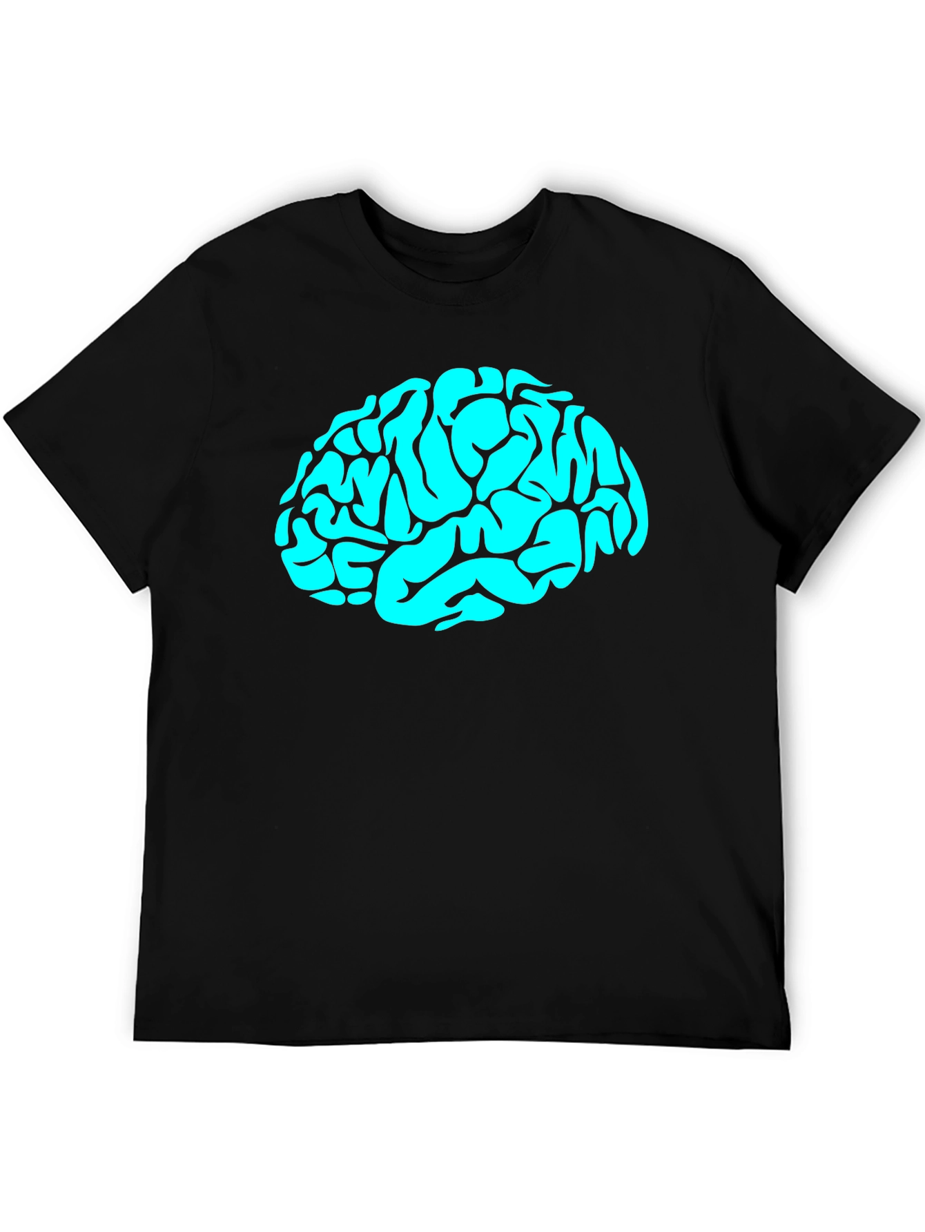 Black Brain Graphic Tee - Mens Black Cotton T-Shirt view 5