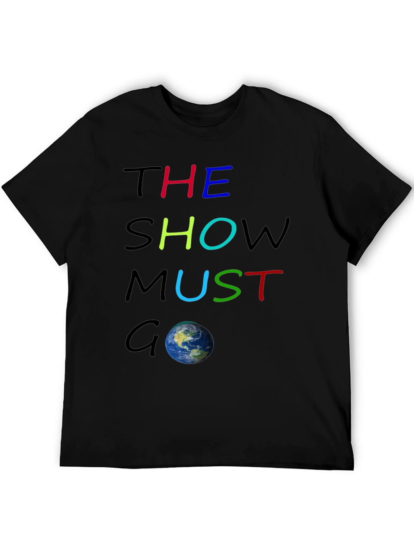 Black The Show Must Go On Graphic Tee view 5