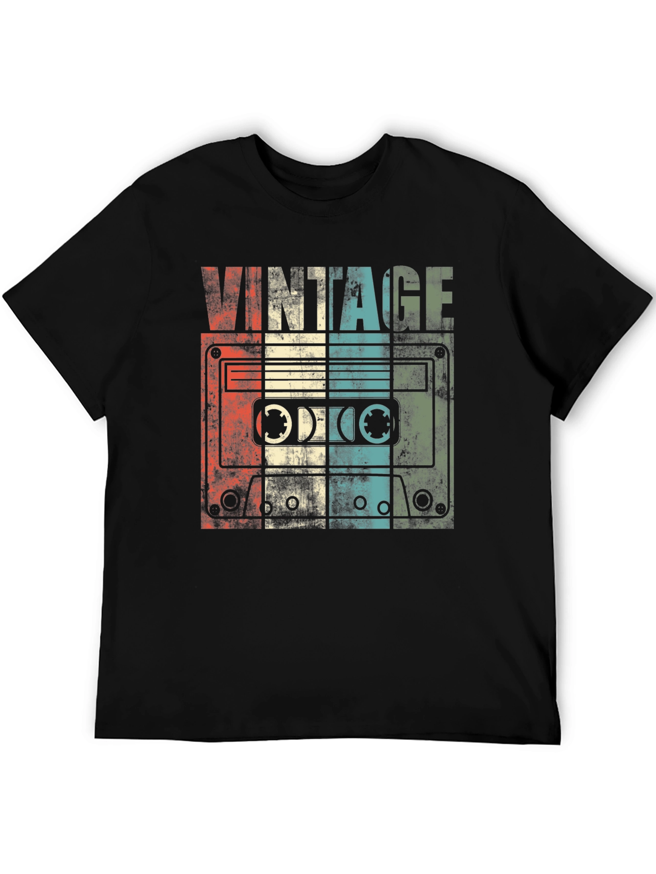 Black Vintage Cassette Tape Graphic T-Shirt view 5