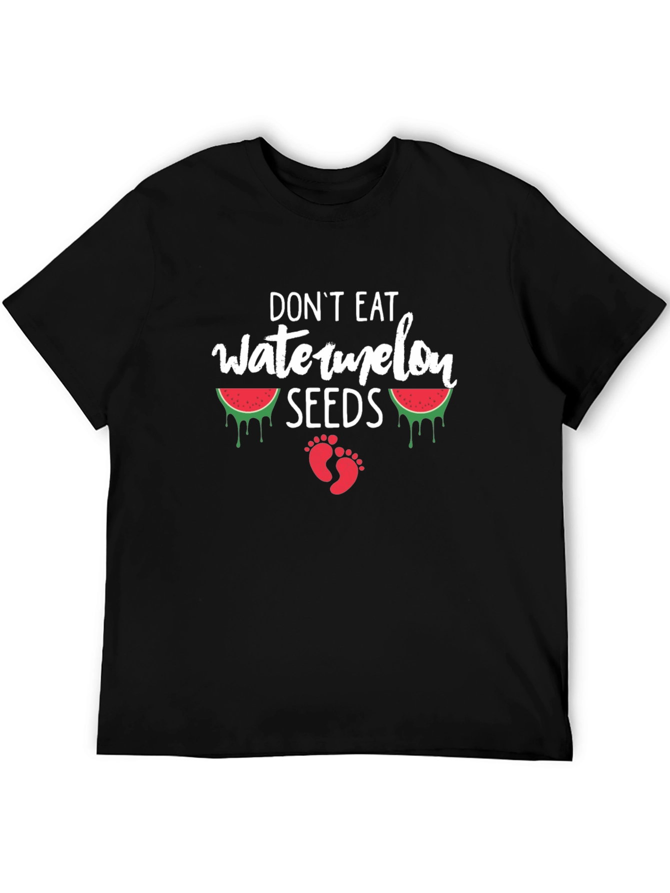 Black Don't Eat Watermelon Seeds T-Shirt Funny Pregnancy Tee view 5
