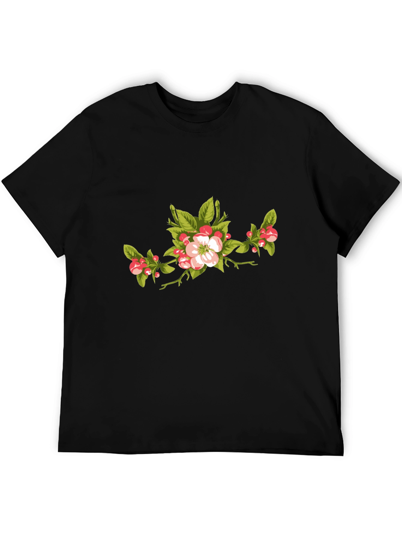 Black Floral Branch Graphic T-Shirt view 5