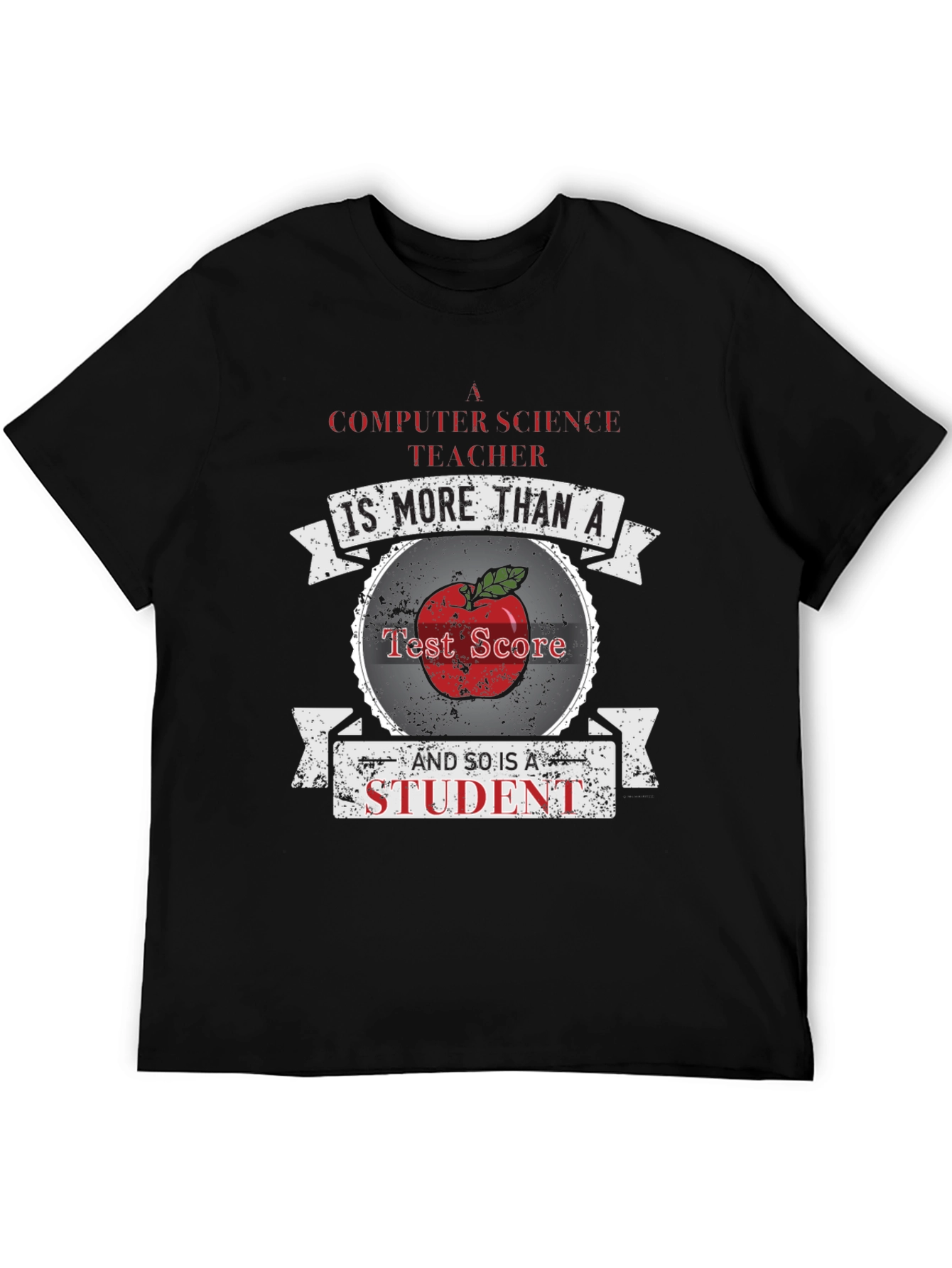 Black Computer Science Teacher T-Shirt - More Than a Test Score view 5