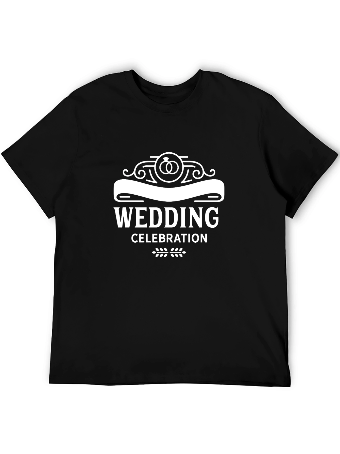 Black Wedding Celebration Black T-Shirt view 5