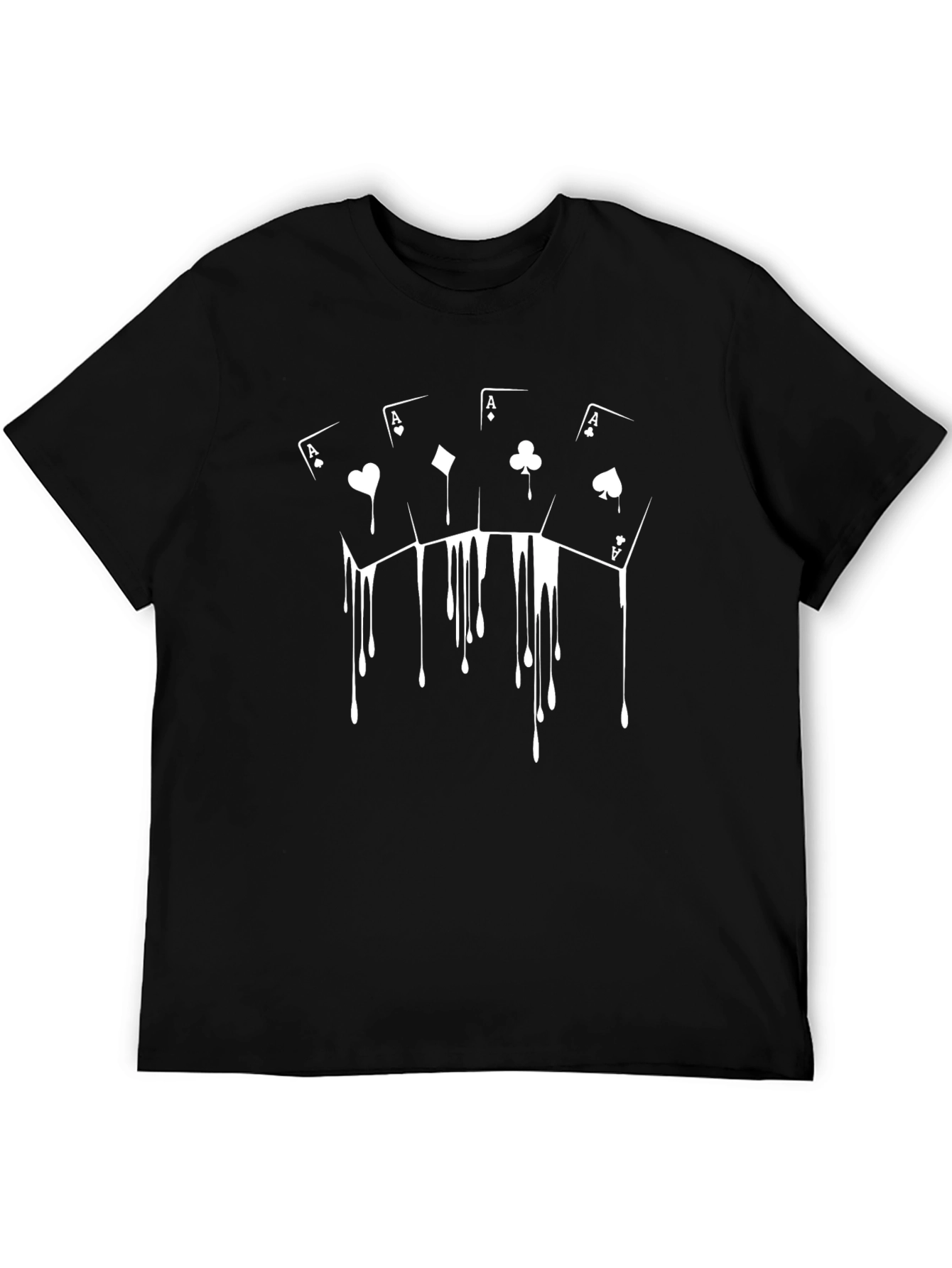 Black Ace Card Drip Graphic Tee - Black view 5