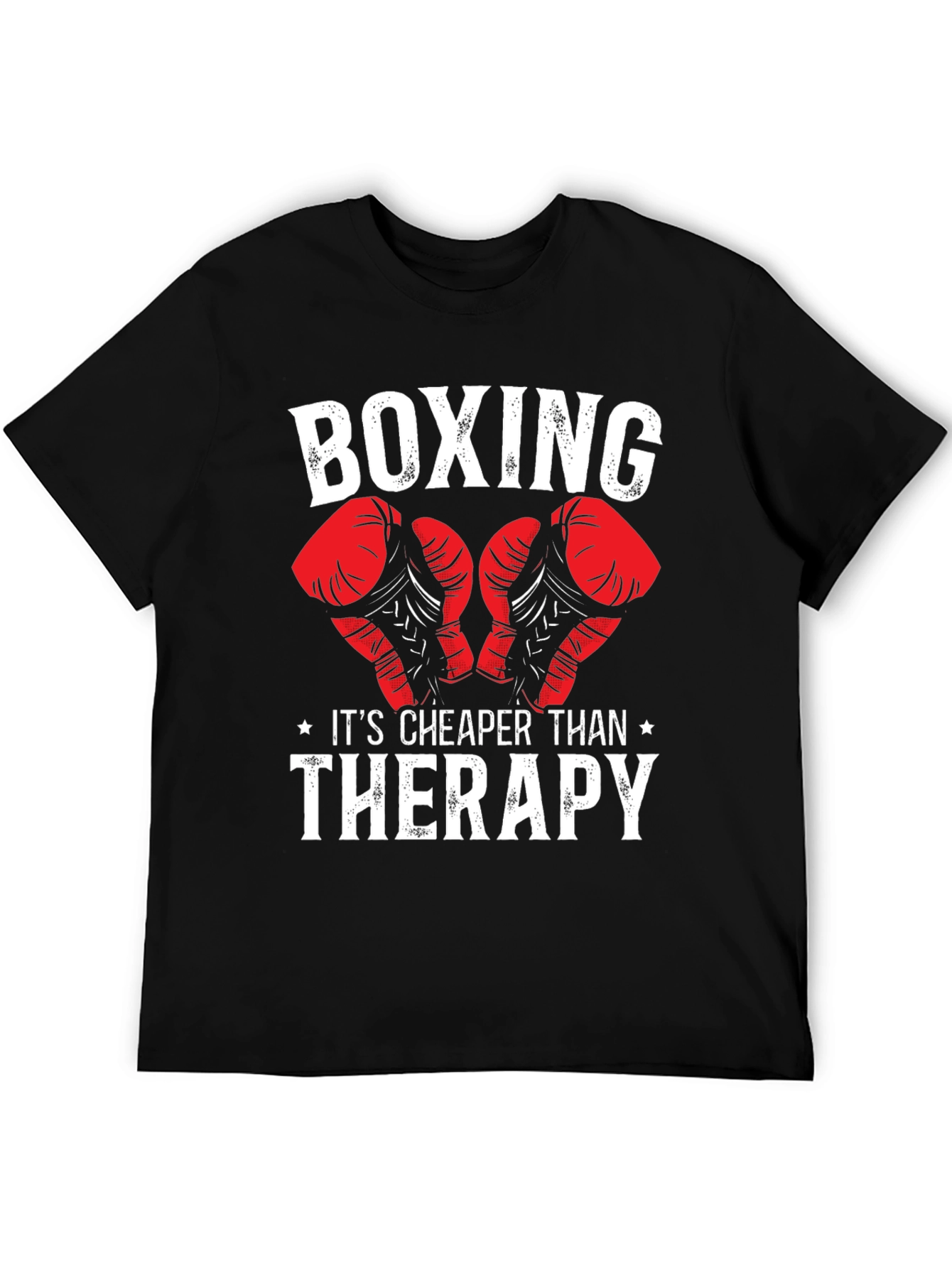 Black Boxing Cheaper Than Therapy Graphic T-Shirt view 5
