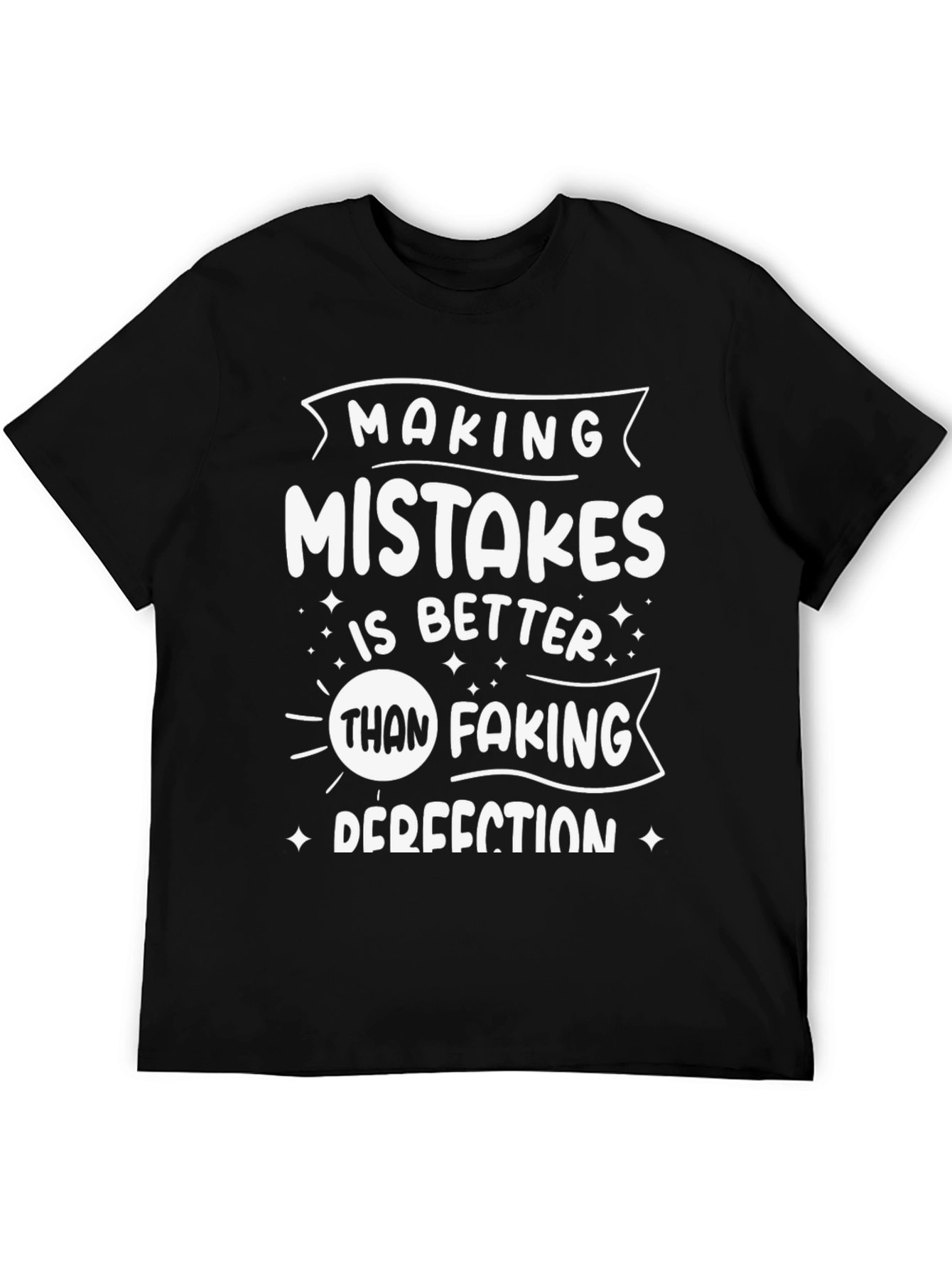Black Making Mistakes T-Shirt - Inspirational Quote Graphic Tee view 5