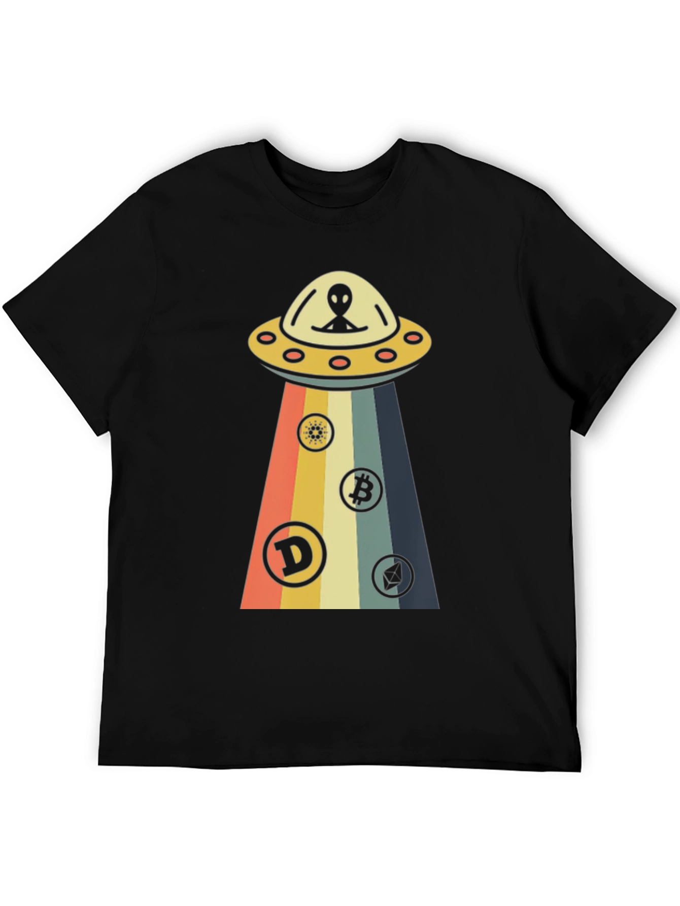 Black Alien UFO Cryptocurrency T-Shirt view 5