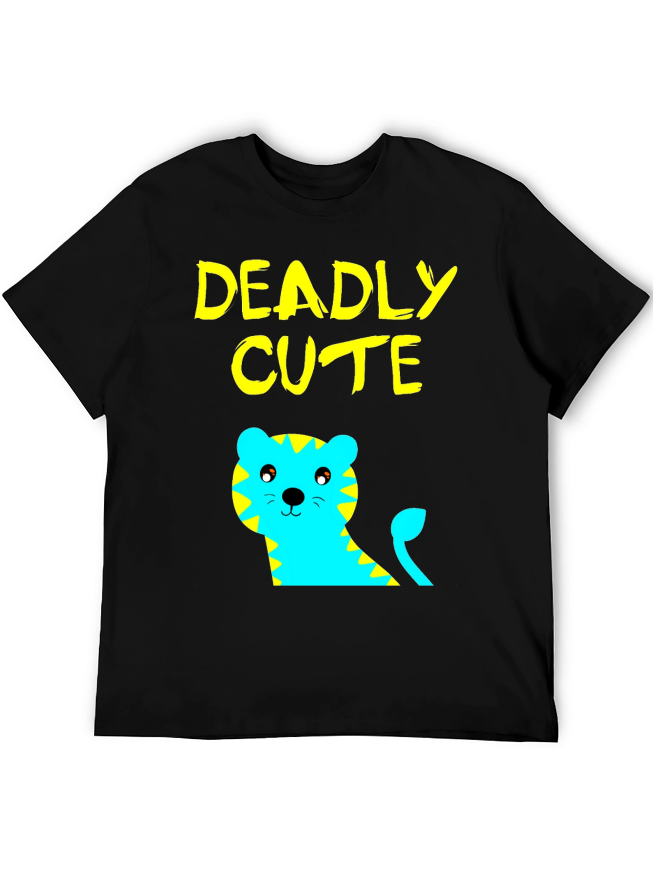 Black Deadly Cute Tiger Graphic Tee view 5
