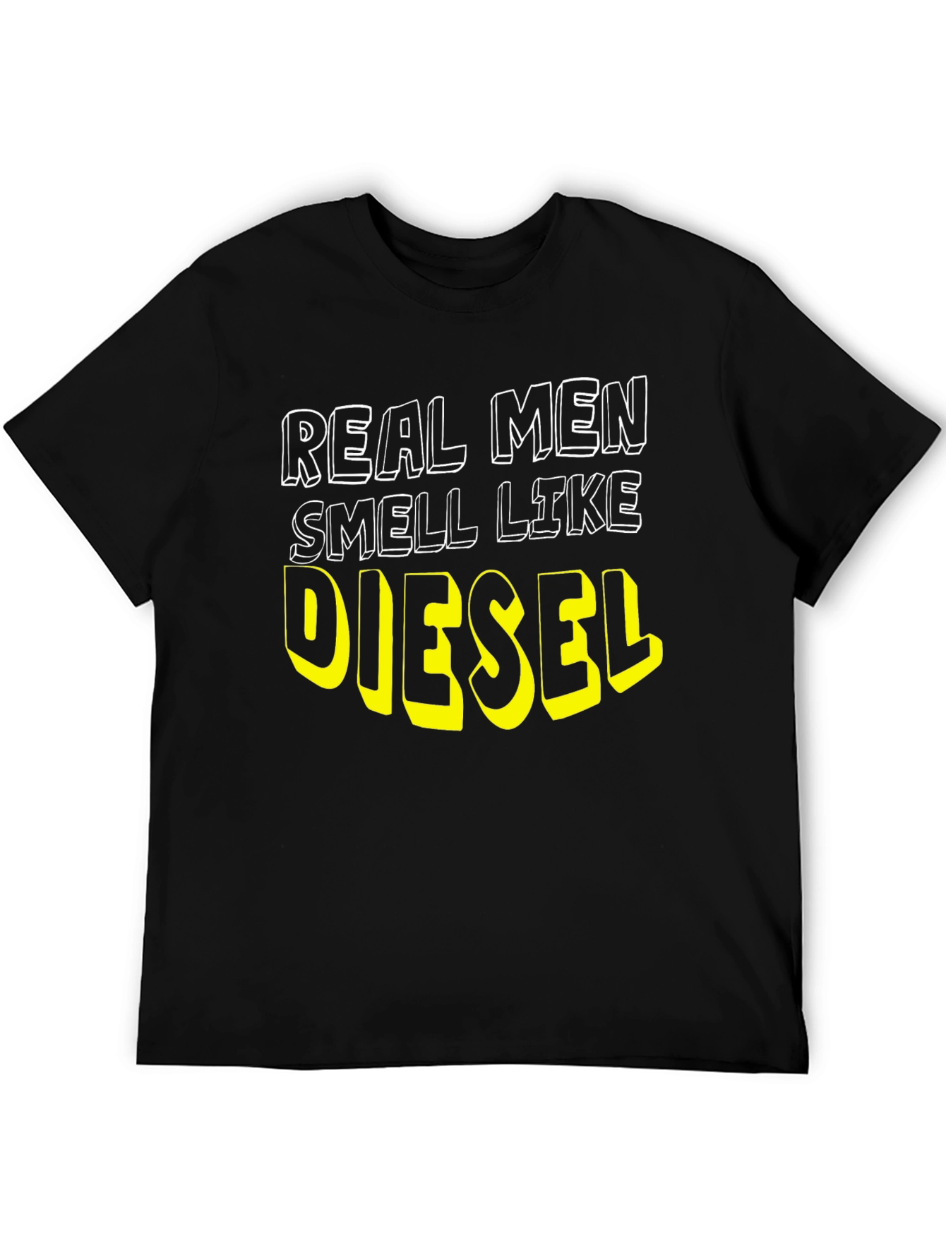 Black Real Men Smell Like Diesel Black T-Shirt view 5