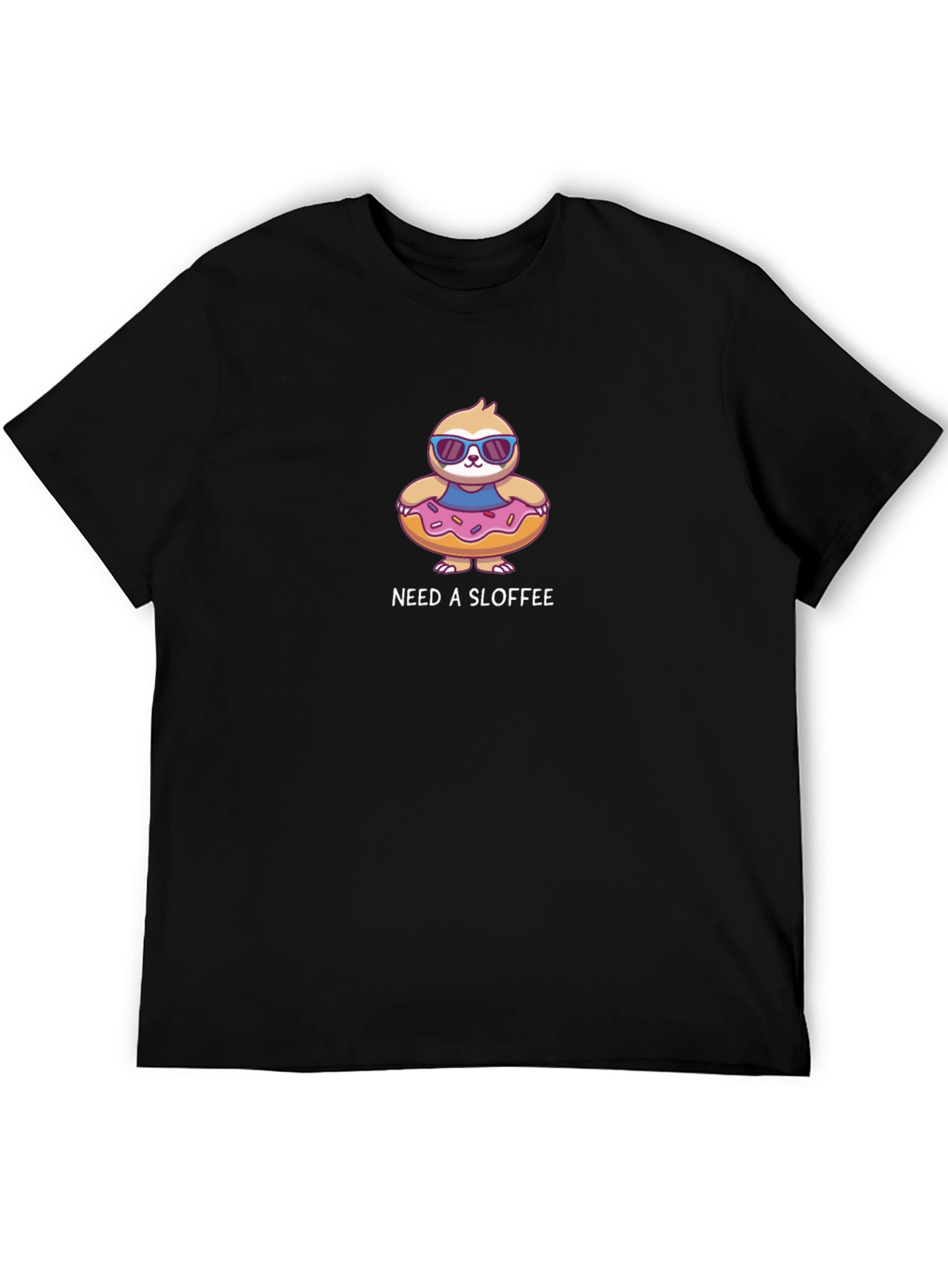 Black Need a Sloffee Sloth Donut T-Shirt view 5