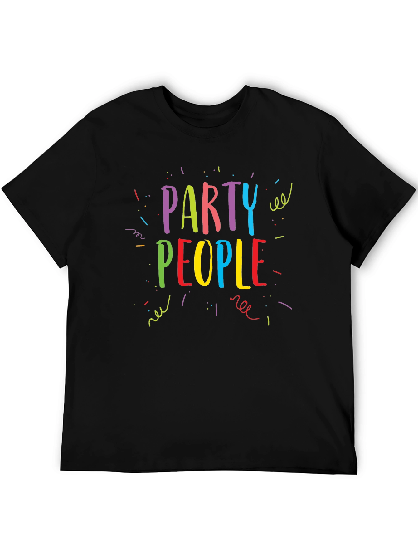 Black Party People Graphic Print T-Shirt view 5