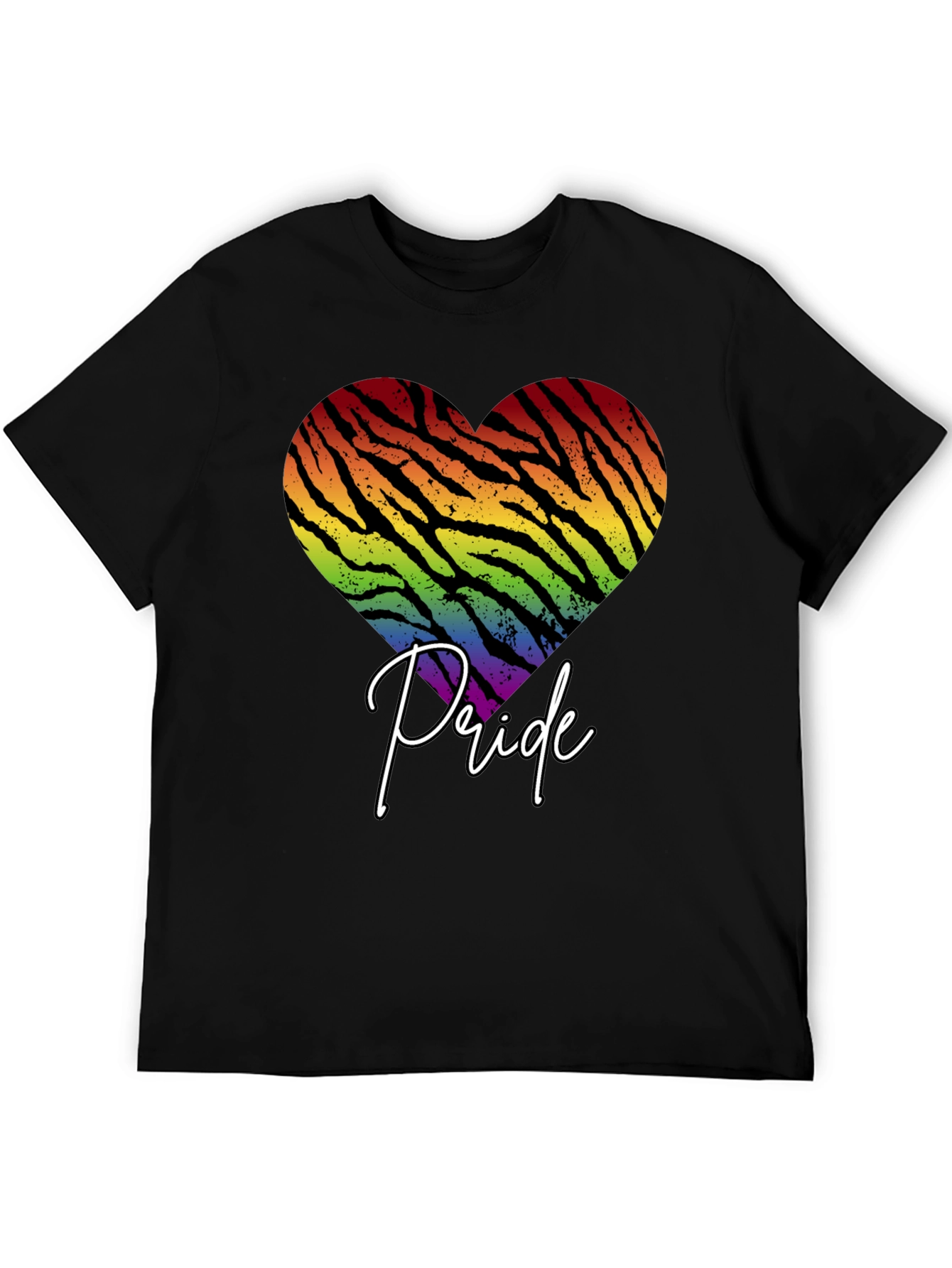 Black Pride Zebra Heart Graphic T-Shirt view 5