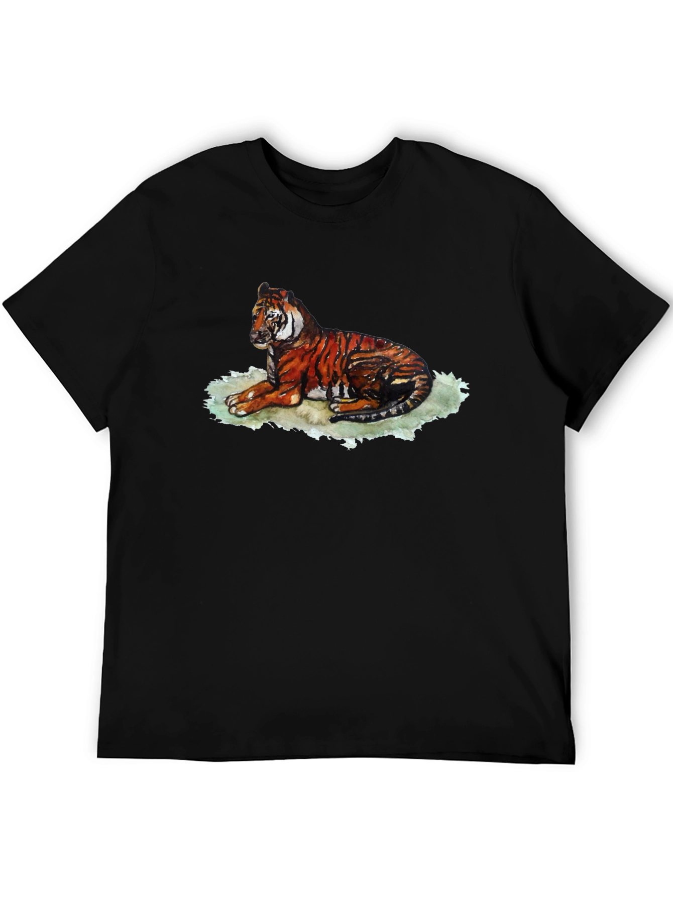 Black Tiger Graphic T-Shirt - Black, Relaxed Fit view 5