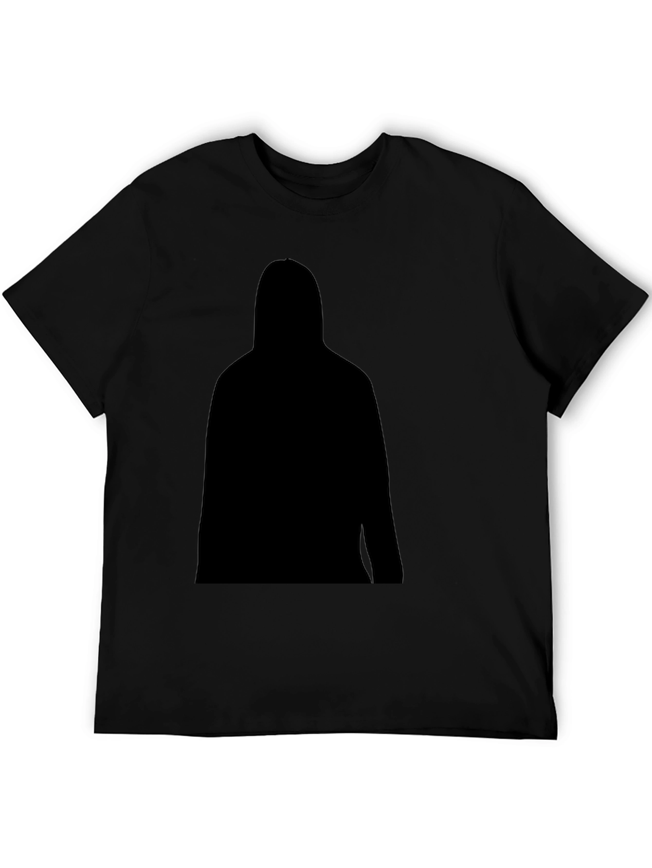 Black Men's Black T-Shirt with Silhouette Graphic view 5