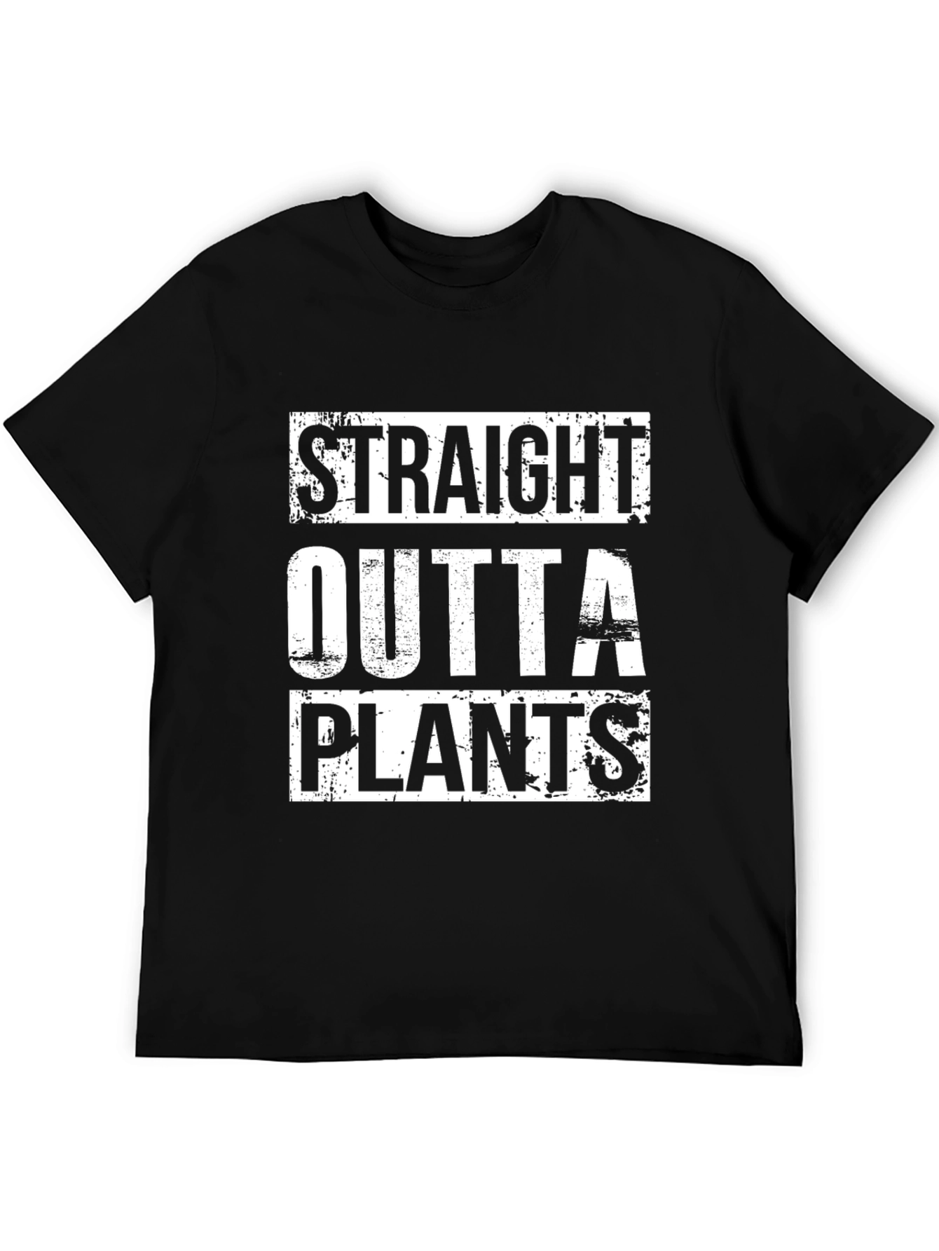Black Straight Outta Plants Graphic T-Shirt - Black view 5