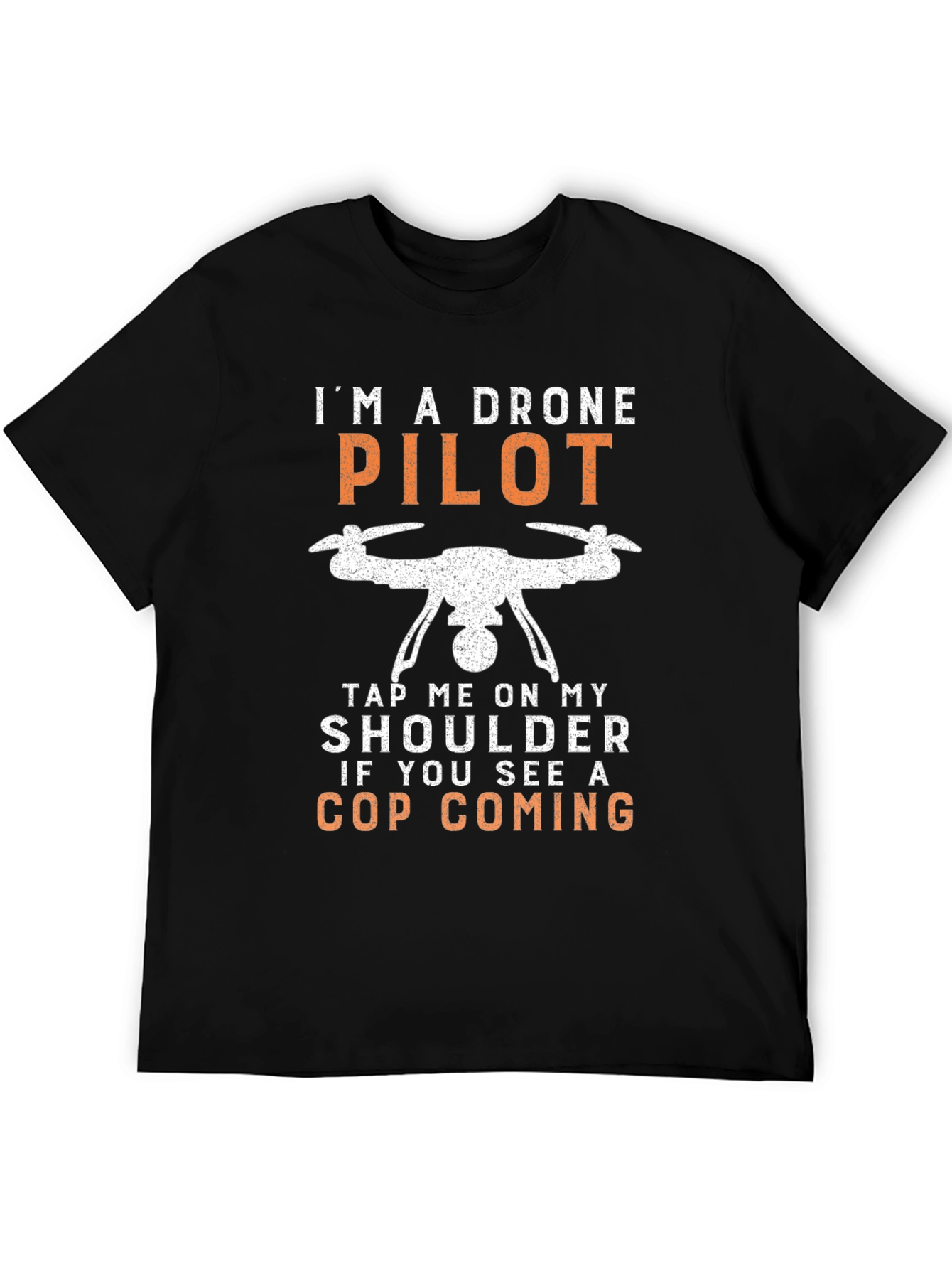 Black Drone Pilot Novelty Graphic T-Shirt view 5