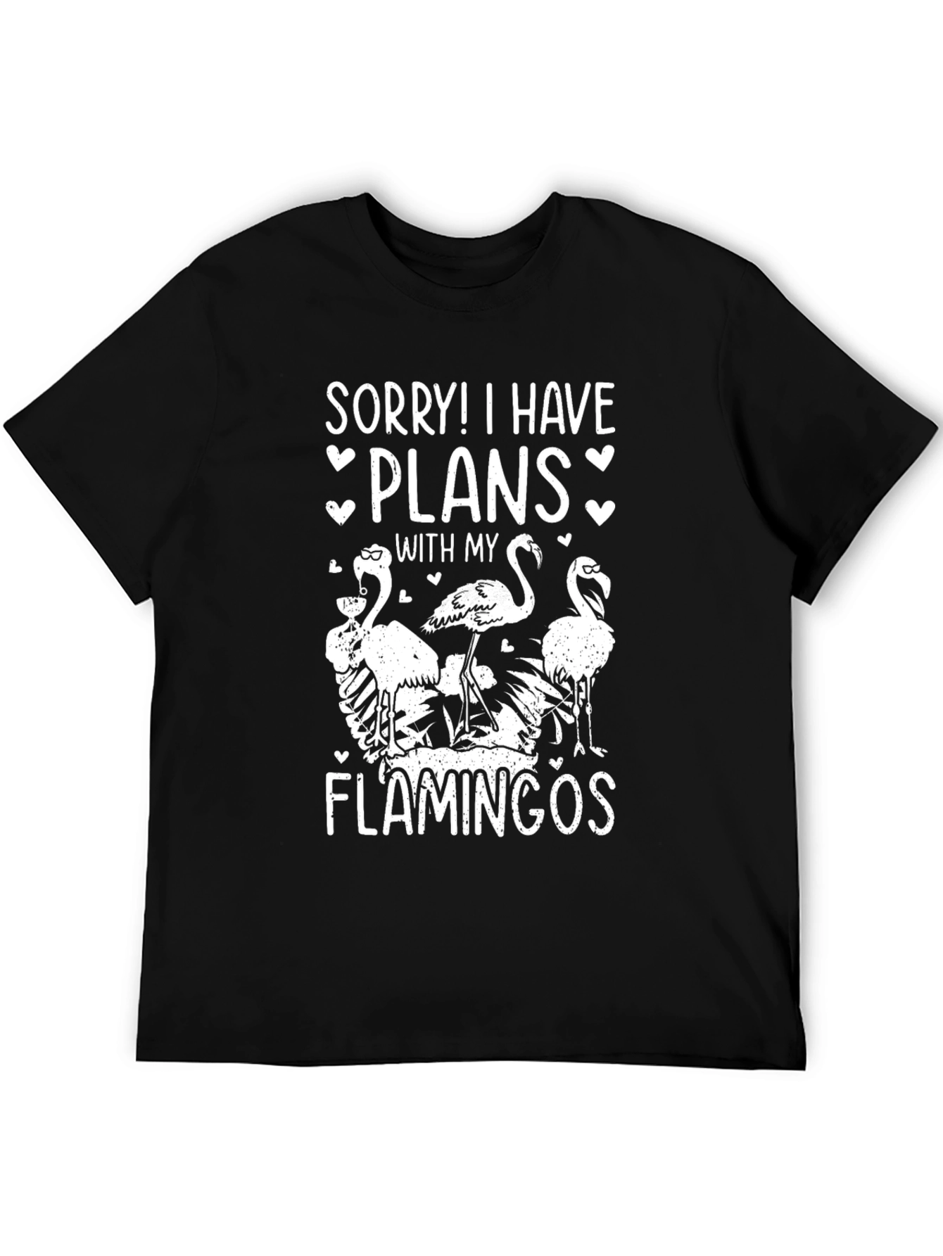 Black Flamingo Plans Graphic Tee - Funny T-Shirt view 5