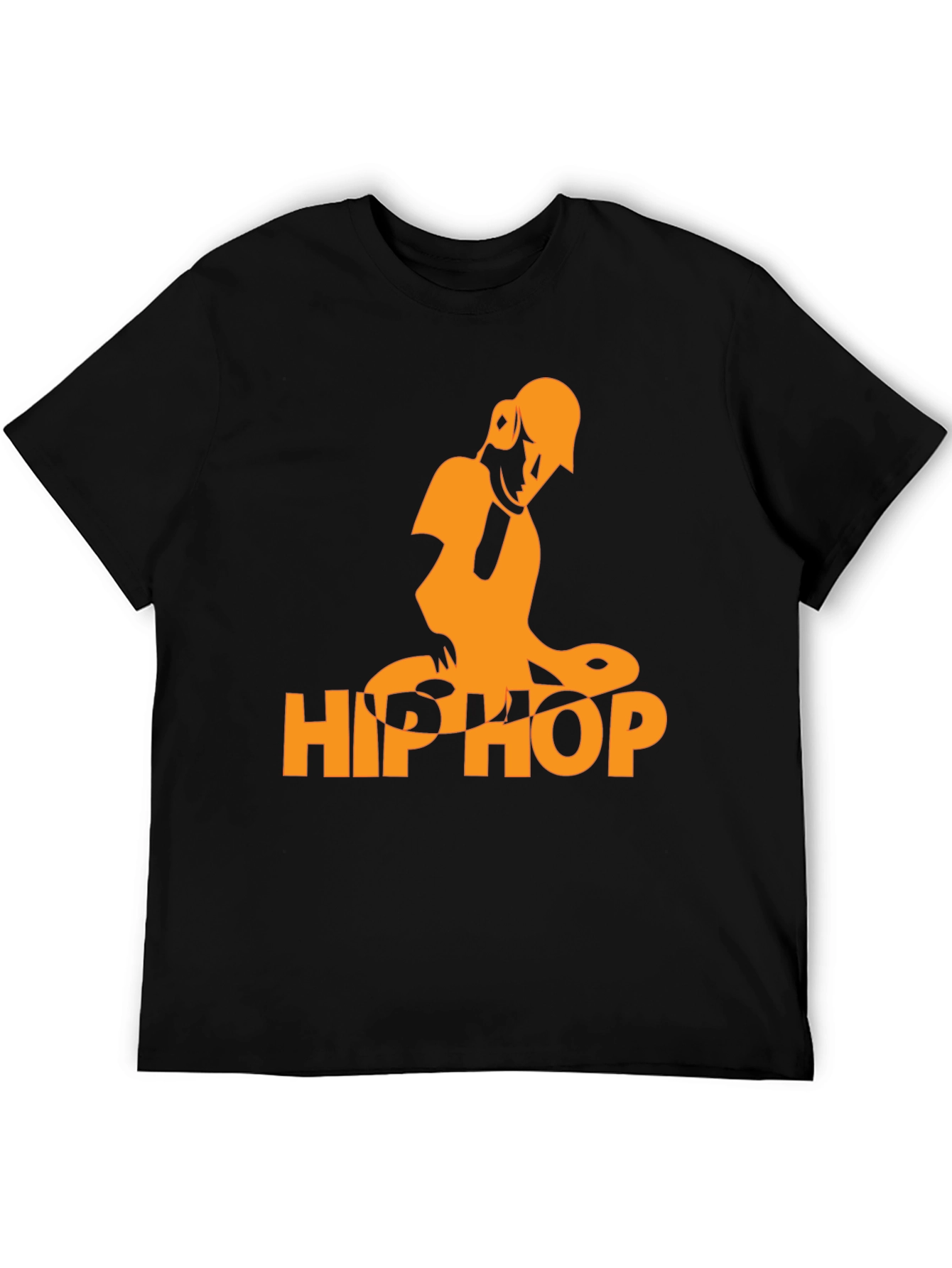 Black Hip Hop Graphic T-Shirt - Black Cotton Blend view 5