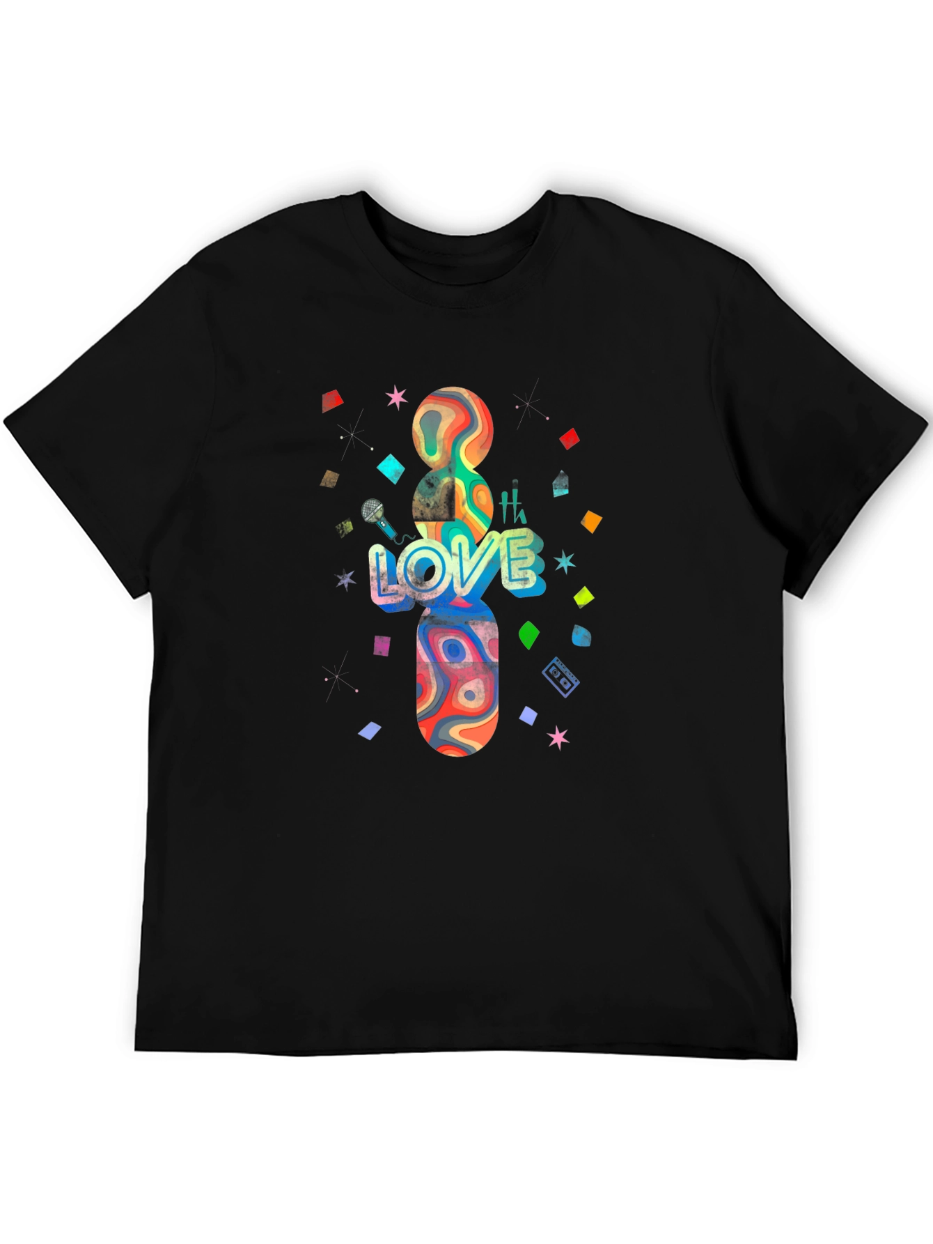 Black Love Wins T-Shirt - Abstract Design Tee view 5