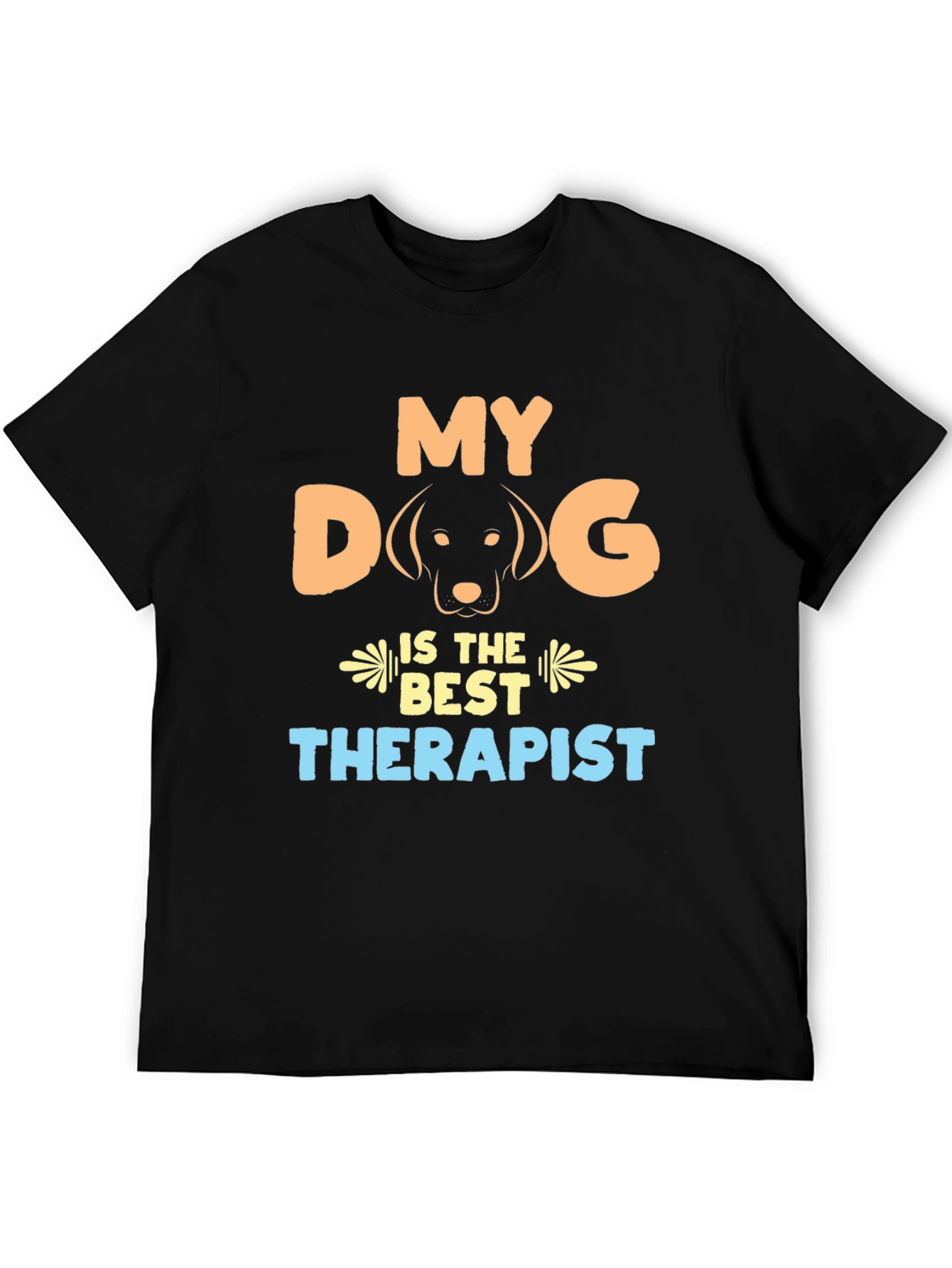 Black My Dog is the Best Therapist T-Shirt view 5