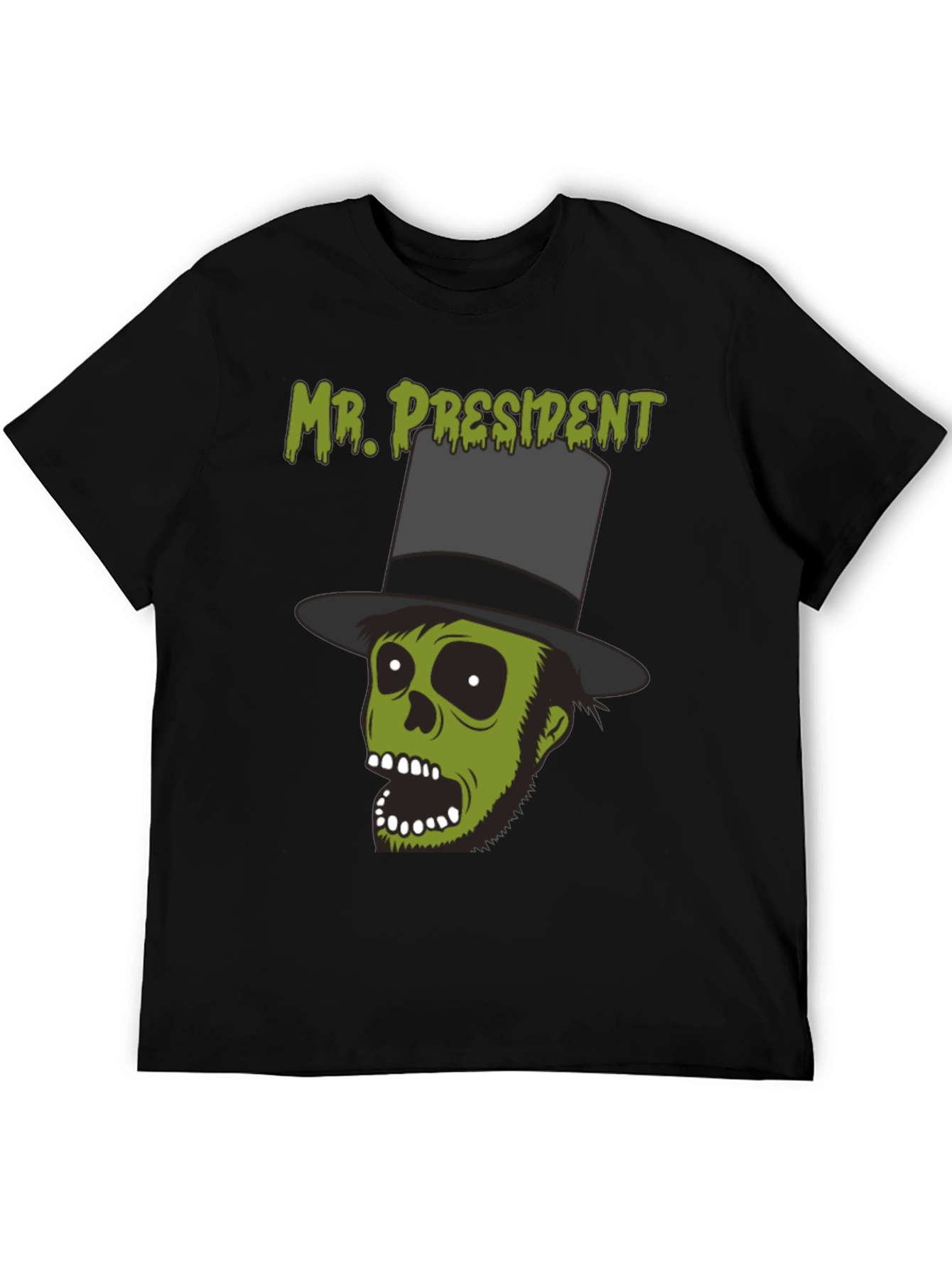Black Mr. President Zombie Graphic T-Shirt - Halloween Style view 5