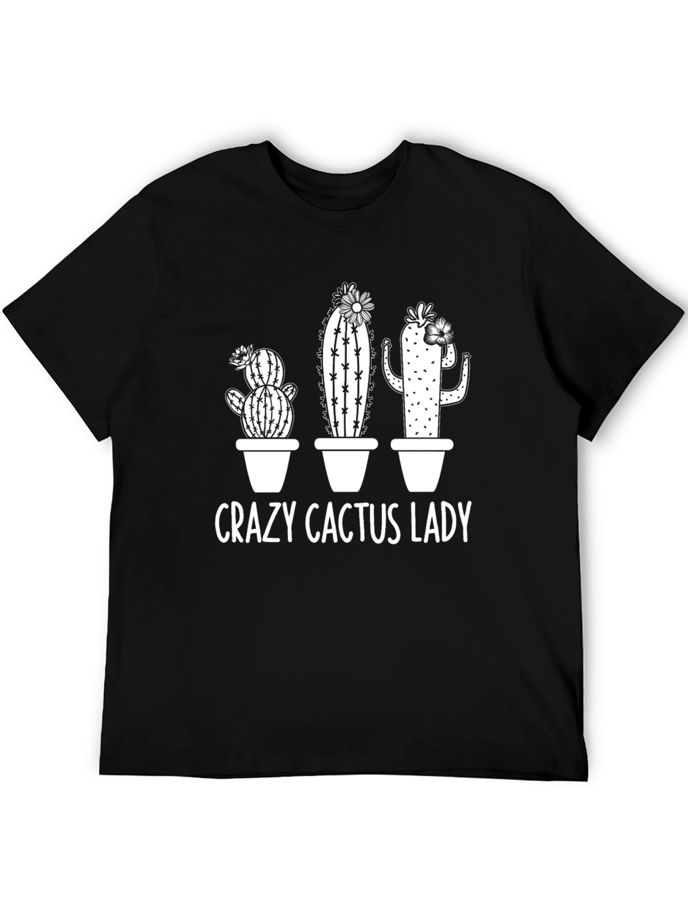 Black Crazy Cactus Lady T-Shirt - Black view 5