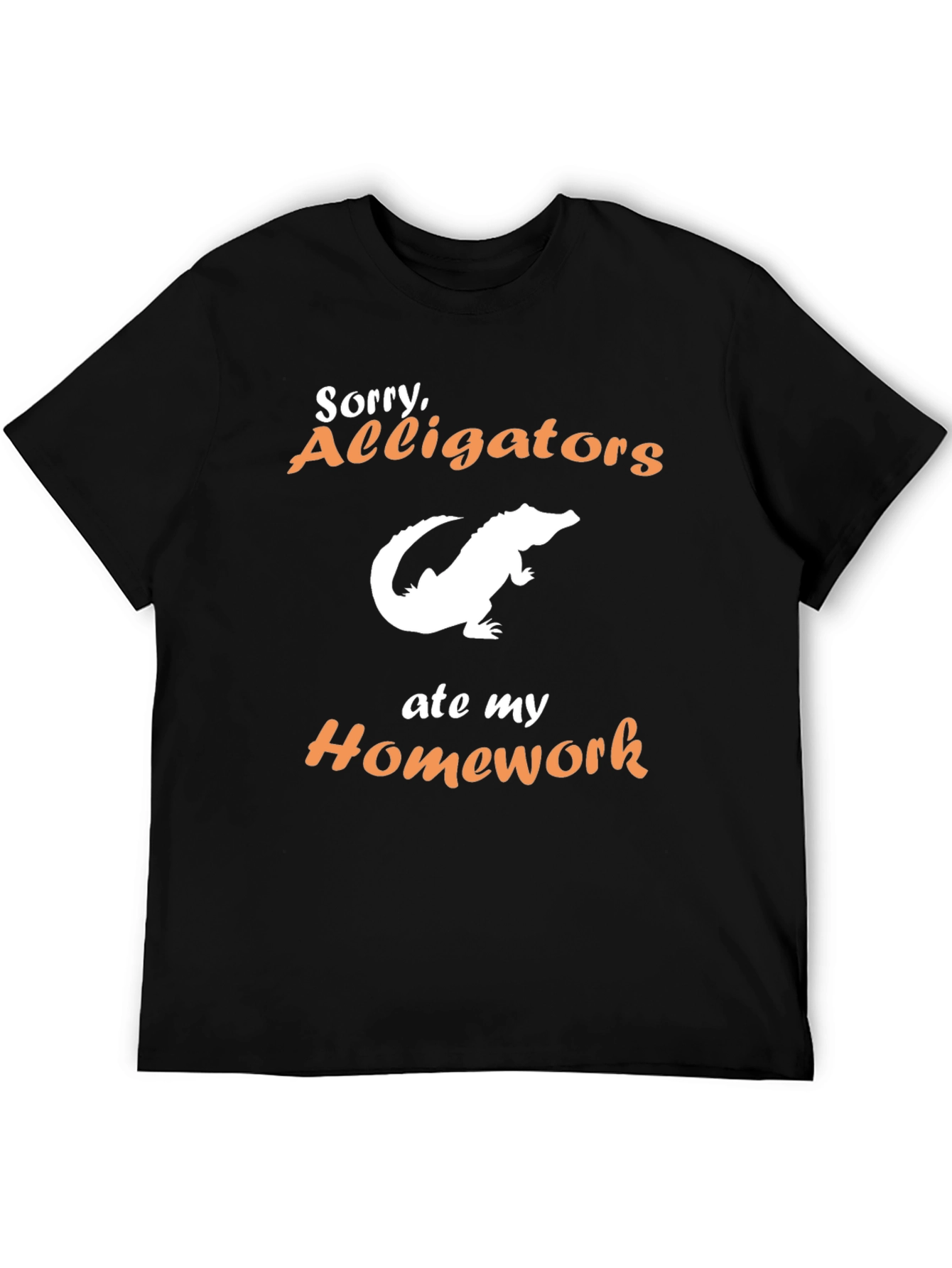 Black Alligators Ate My Homework T-Shirt - Funny Novelty Tee view 5