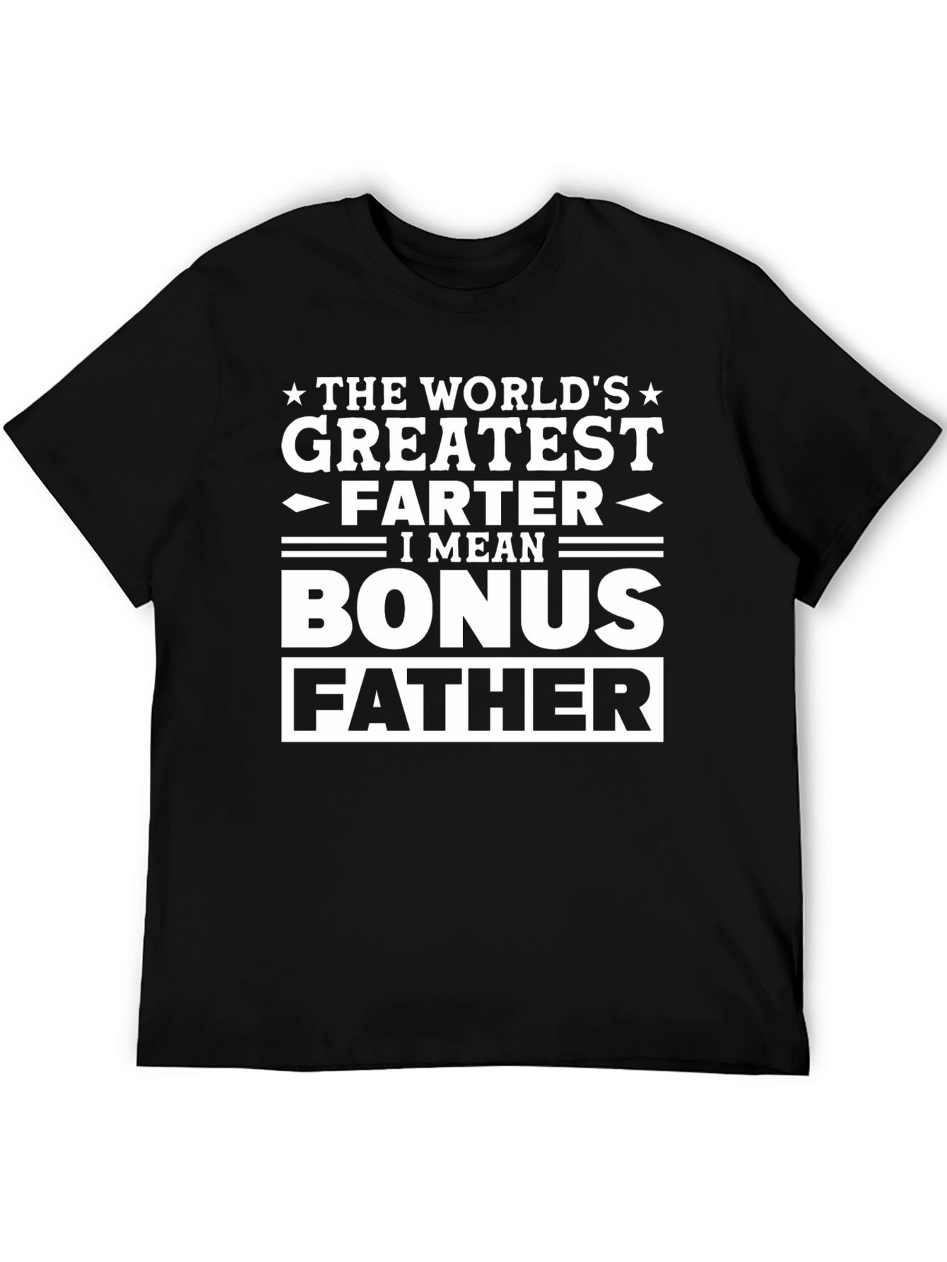 Black Funny Bonus Father T-Shirt view 5