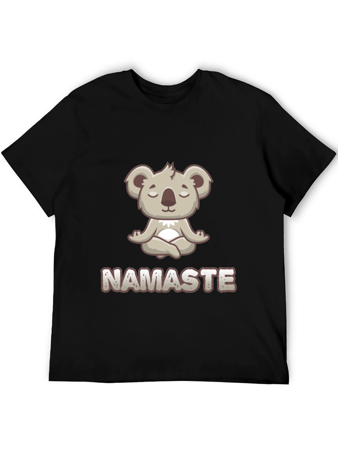 Black Namaste Koala Bear Meditation T-Shirt view 5