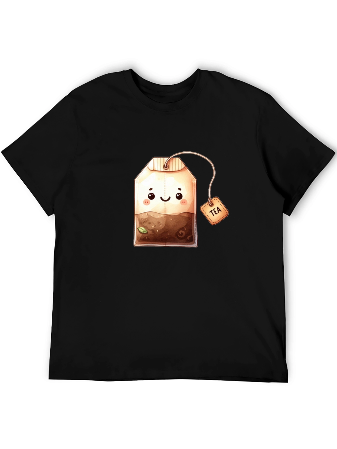 Black Cute Tea Bag Graphic Tee view 5