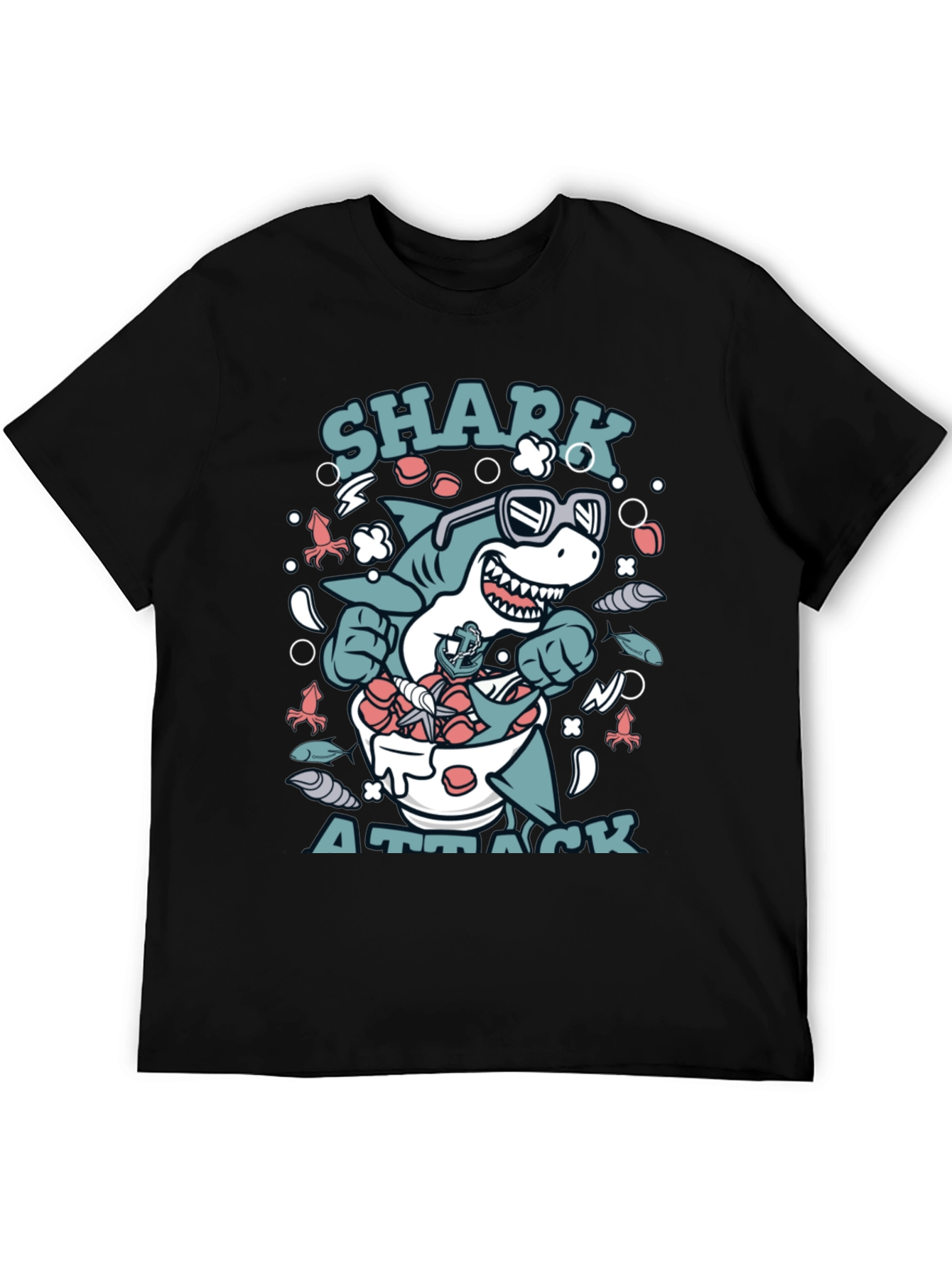 Shark Attack T-Shirt, Novelty Graphic Tee - 5