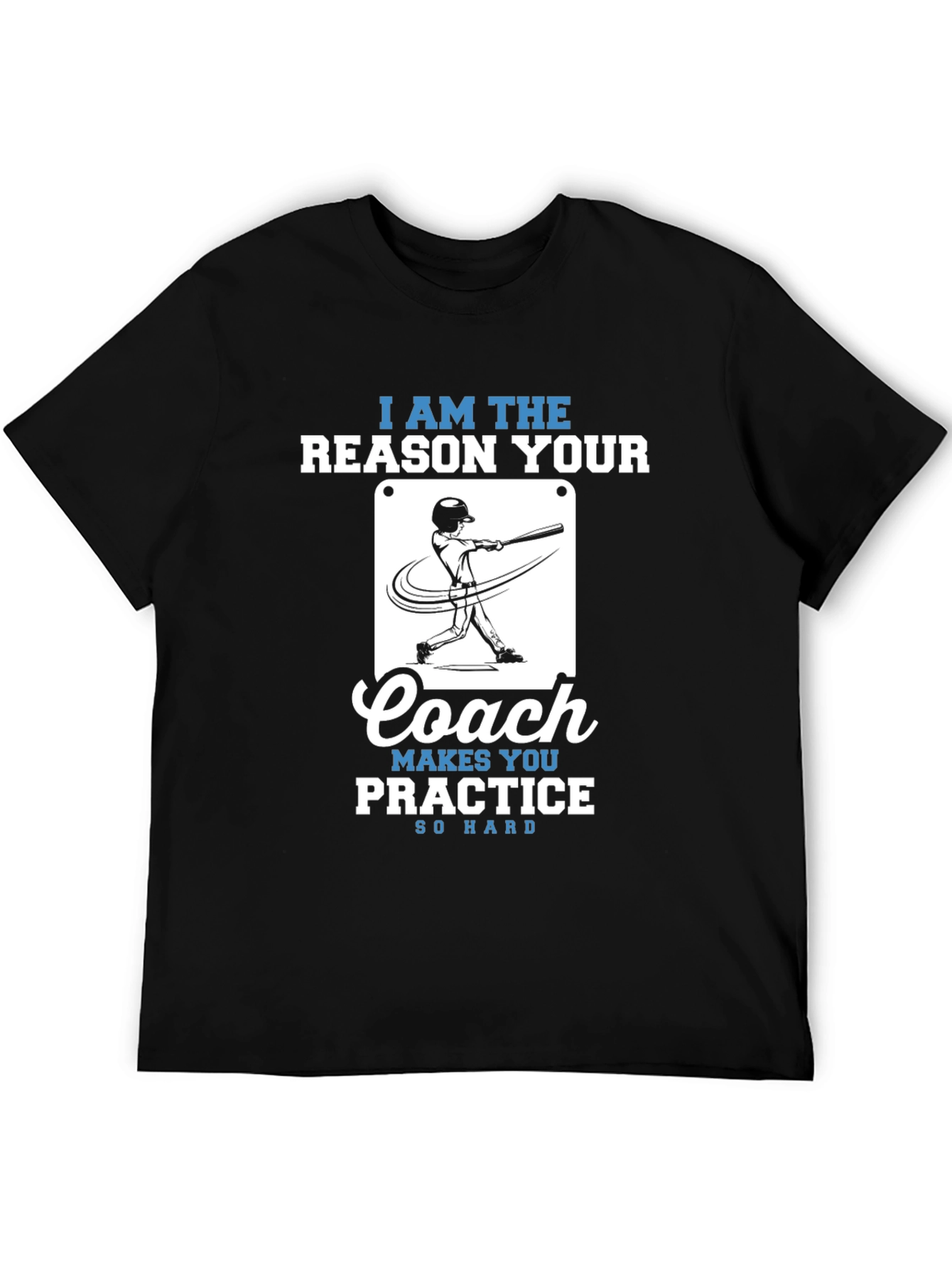 Black Baseball Coach T-Shirt - Practice So Hard view 5